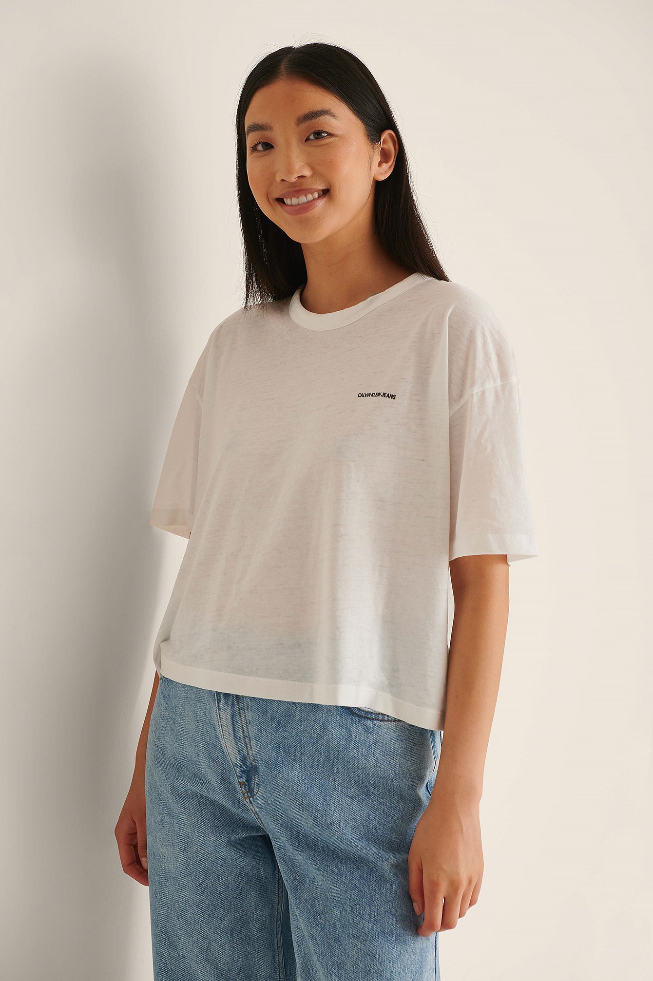 Bright White Burn Out Oversized Tee
