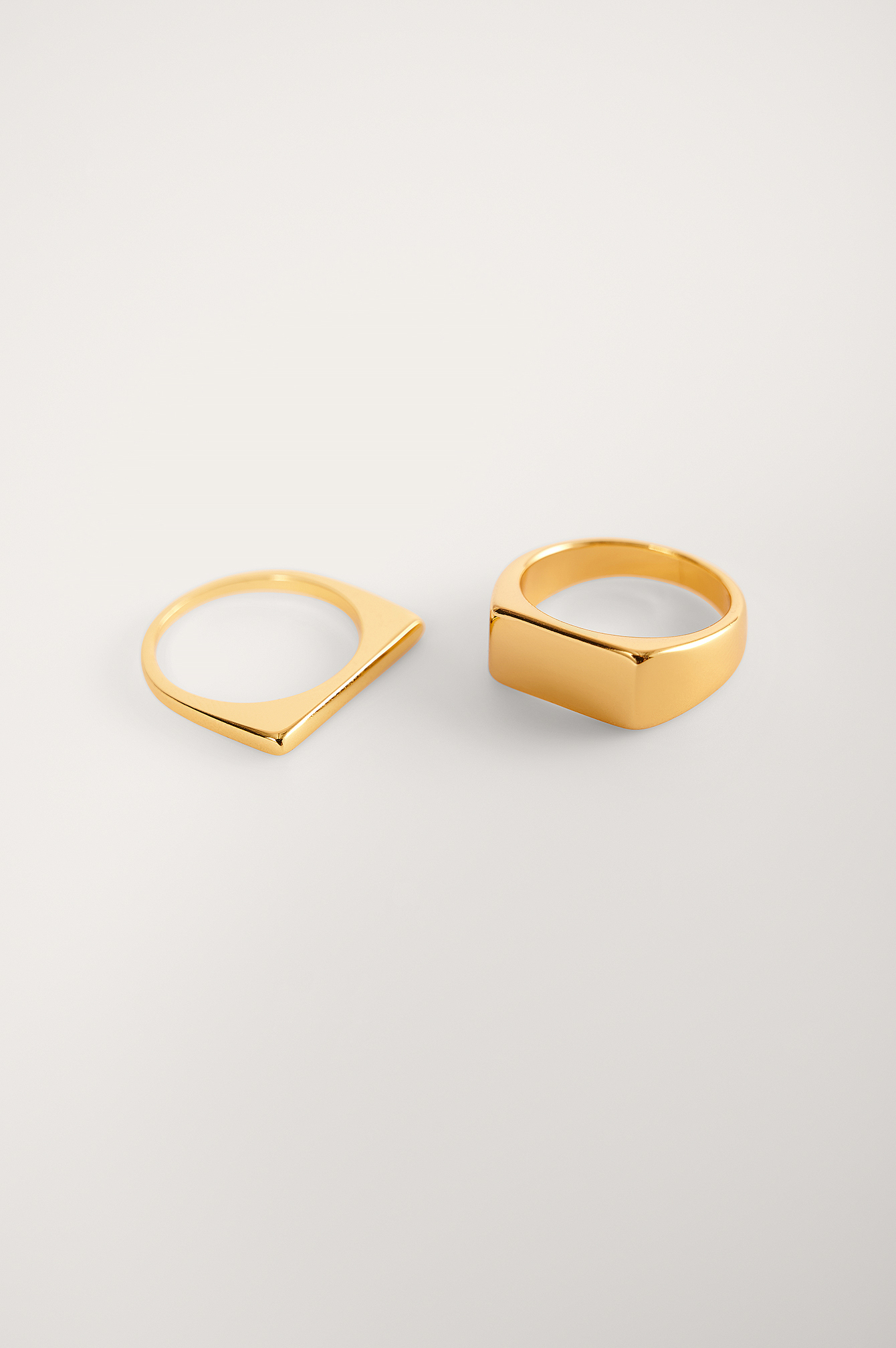 Gold 2-Pack Gold Plated Squared Rings