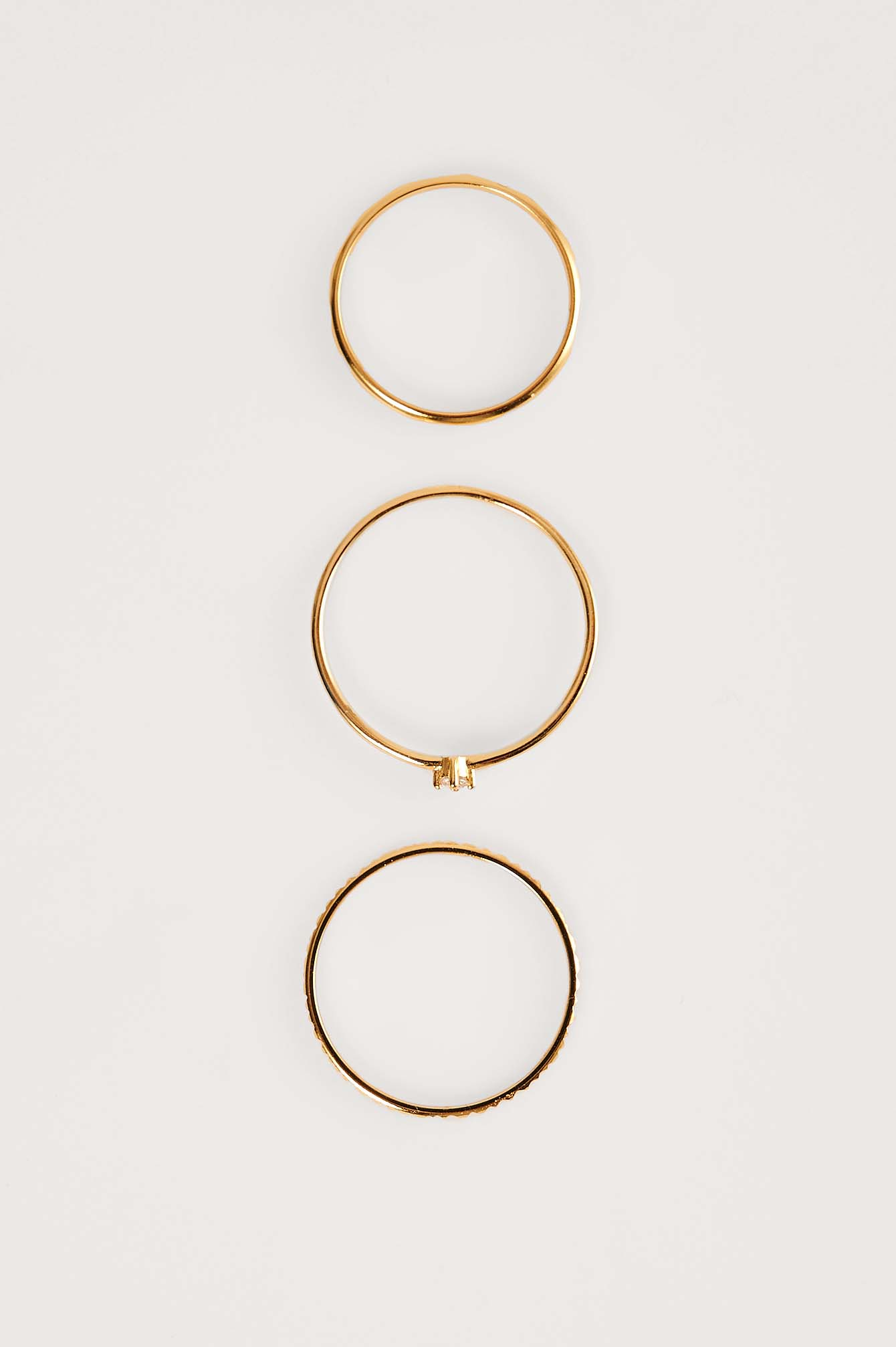Gold 3-Pack 18K Gold Plated Slim Rings