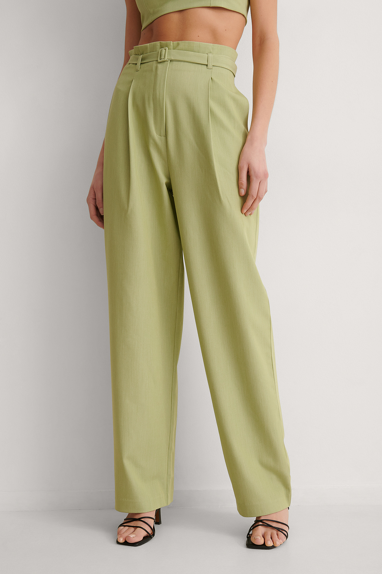 Green Belted Suit Pants