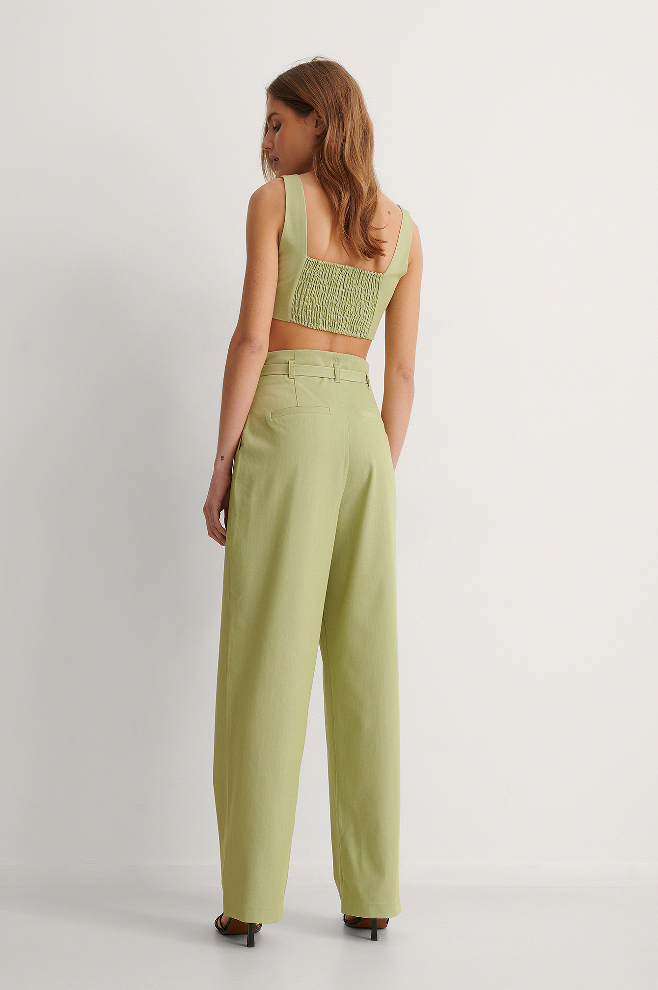 Green Belted Suit Pants