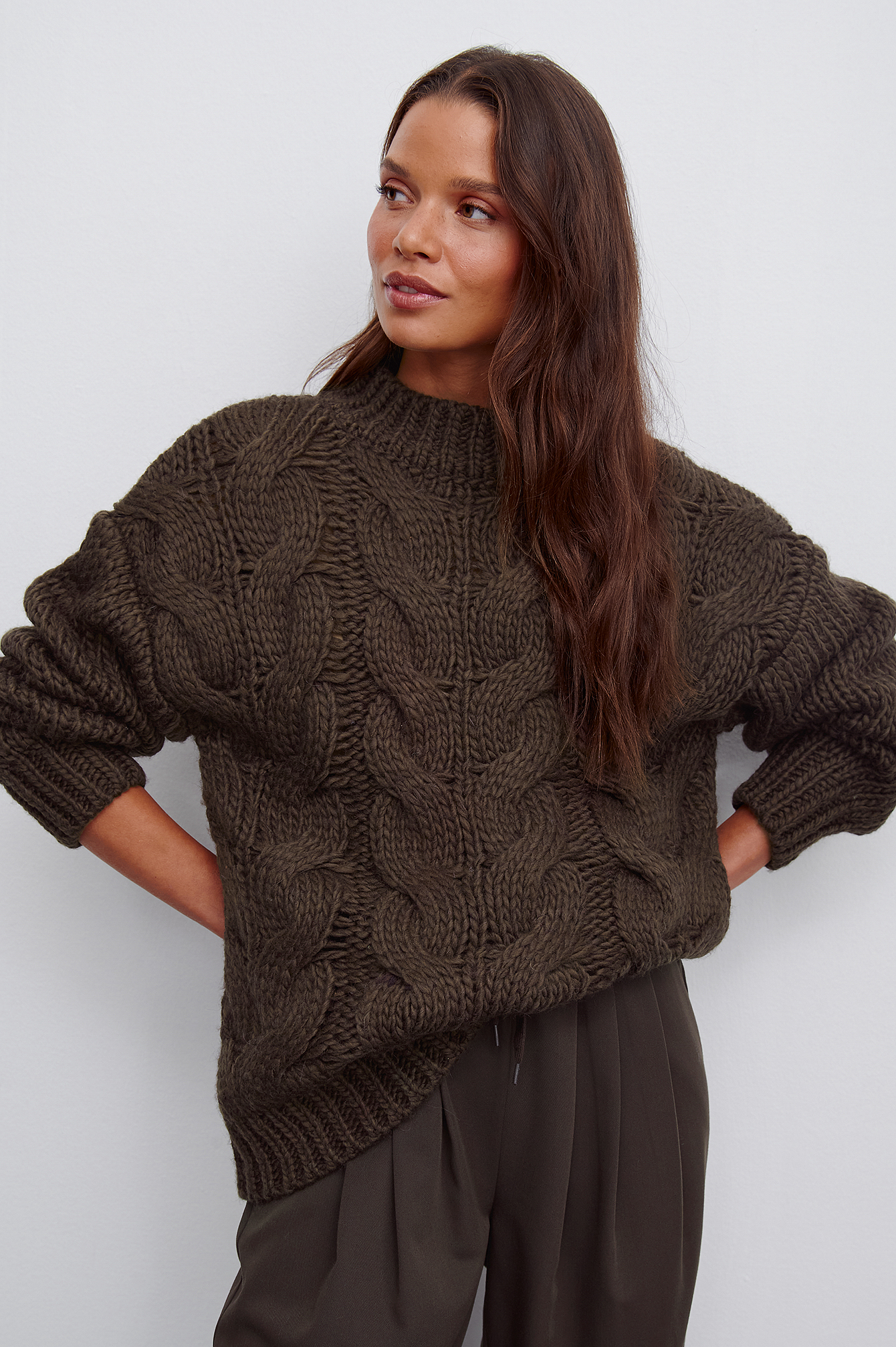 Chocolate Cable Knitted Sweater