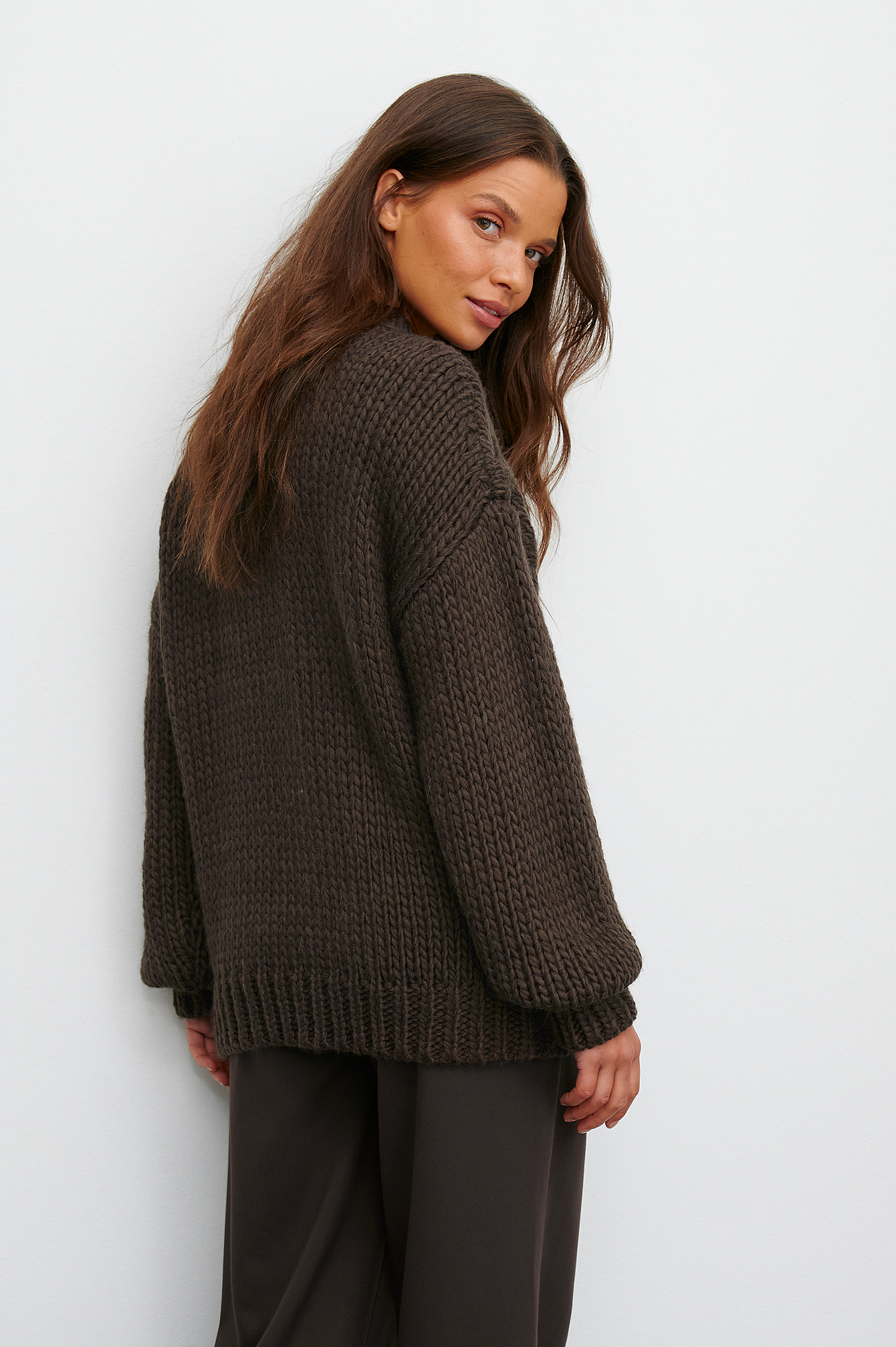 Chocolate Cable Knitted Sweater