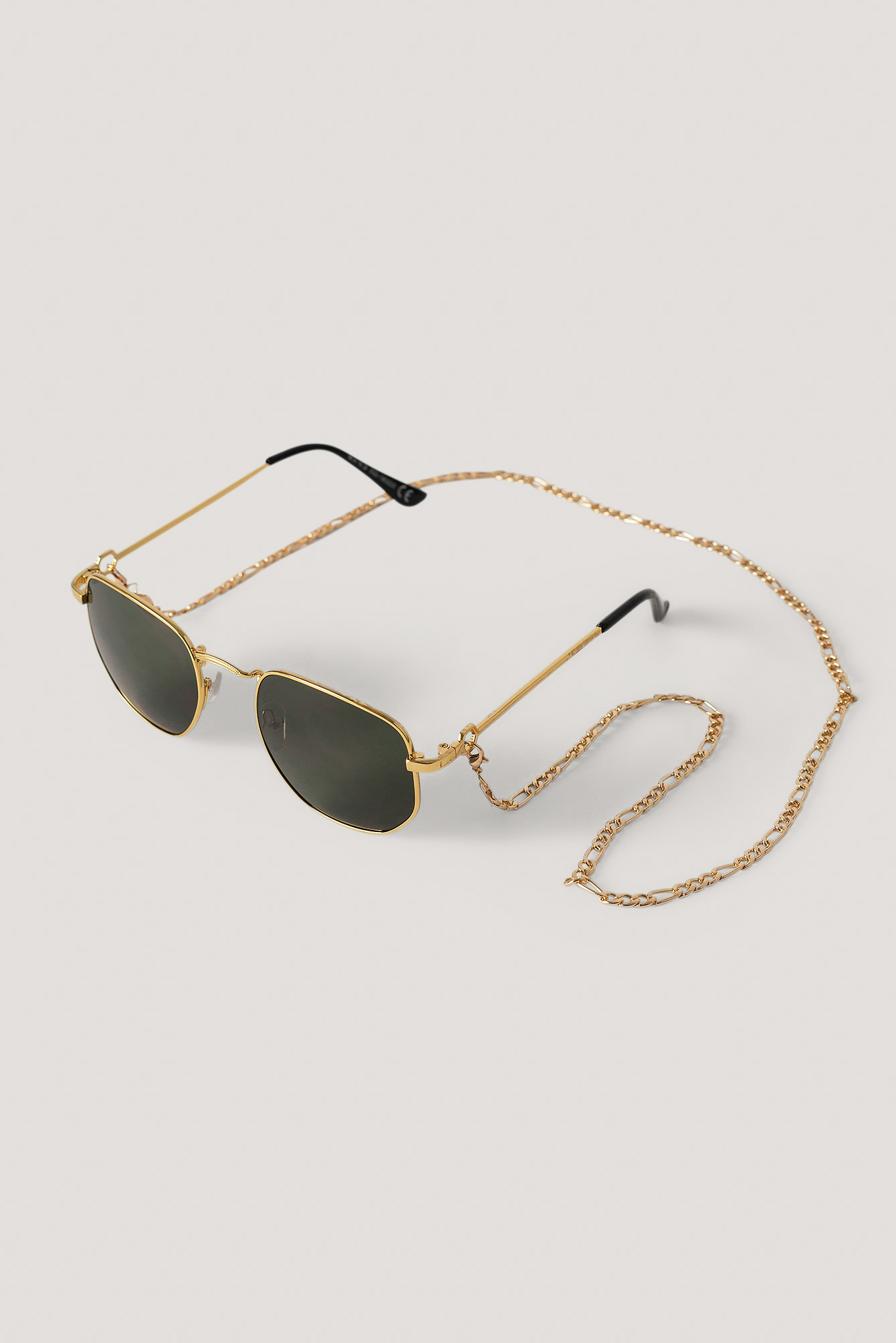 Gold Chain Detailed Metal Frame Sunglasses