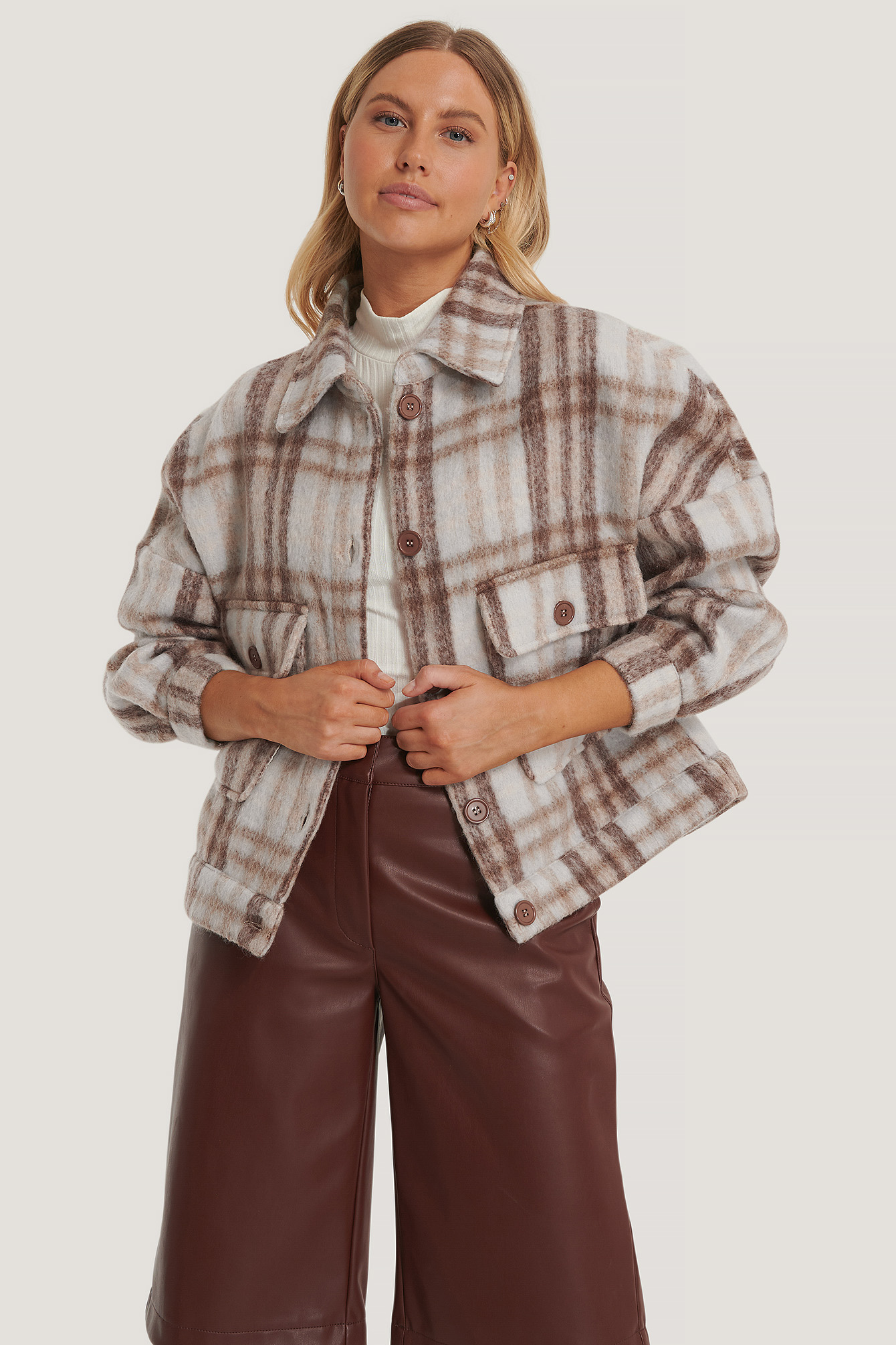 Checked Checked Wool Blend Jacket