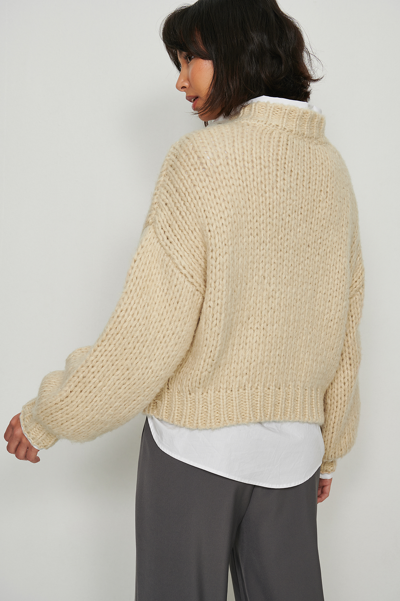 Light Beige Chunky Oversized Sweater