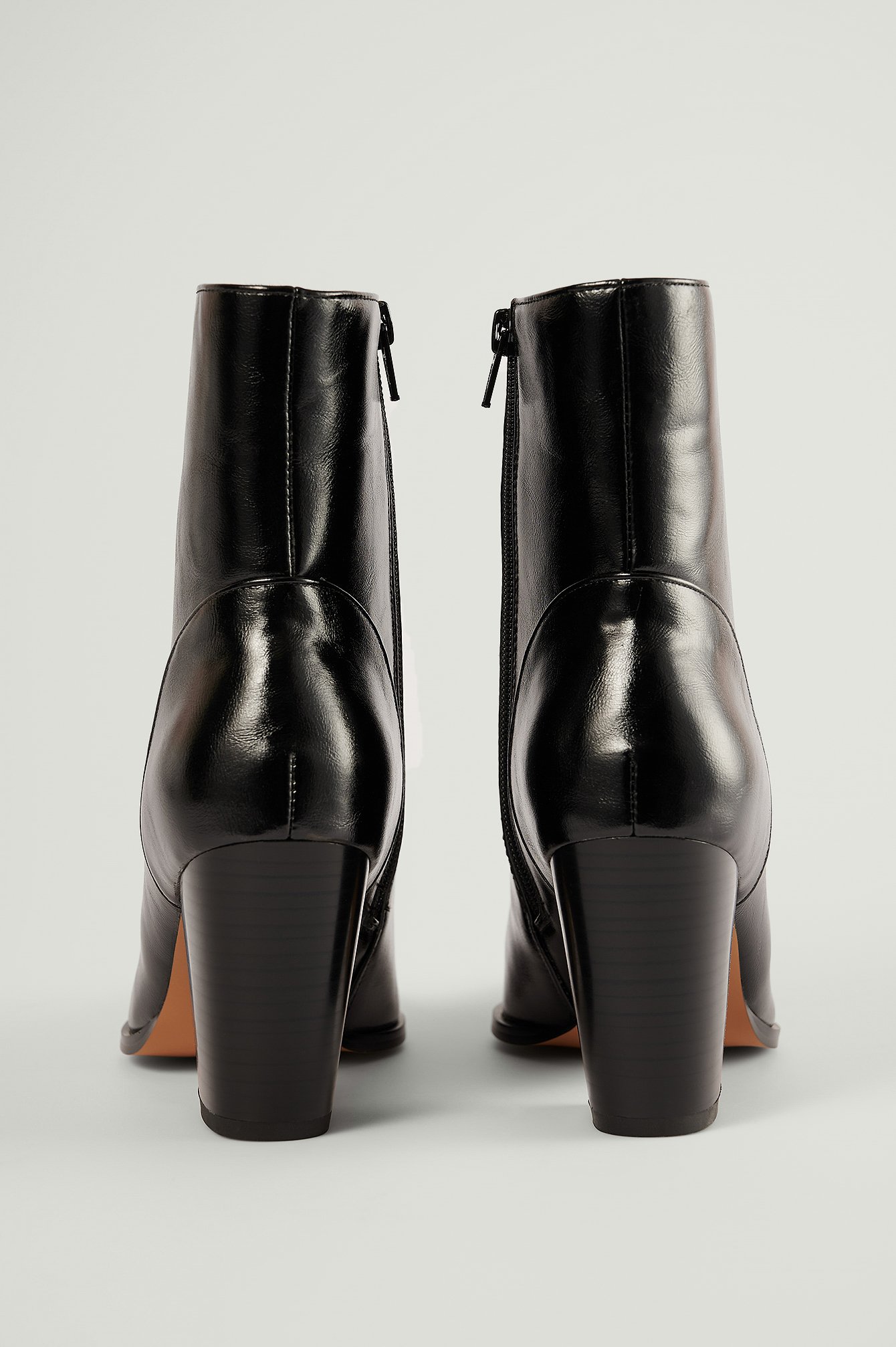 Black Chunky Western Heel Boots
