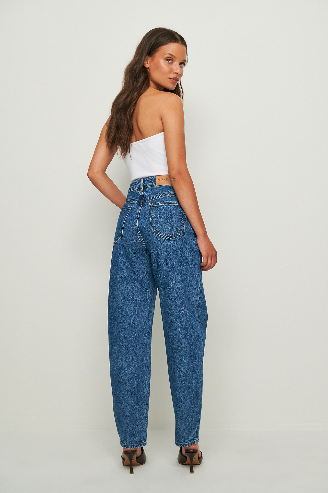 Mid Blue Recycled Cocoon Shaped Jeans