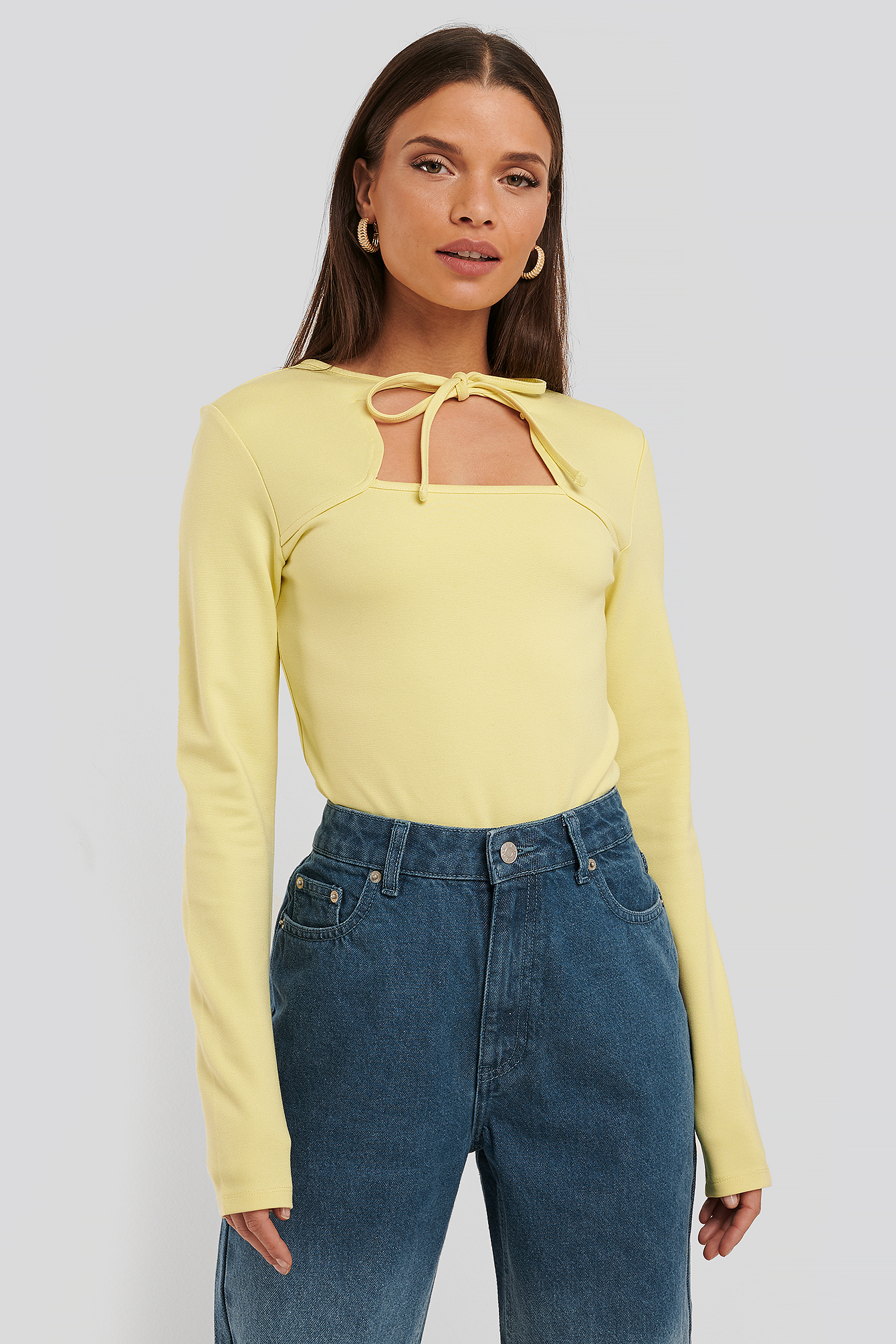 Yellow Cut Out Long Sleeve Body