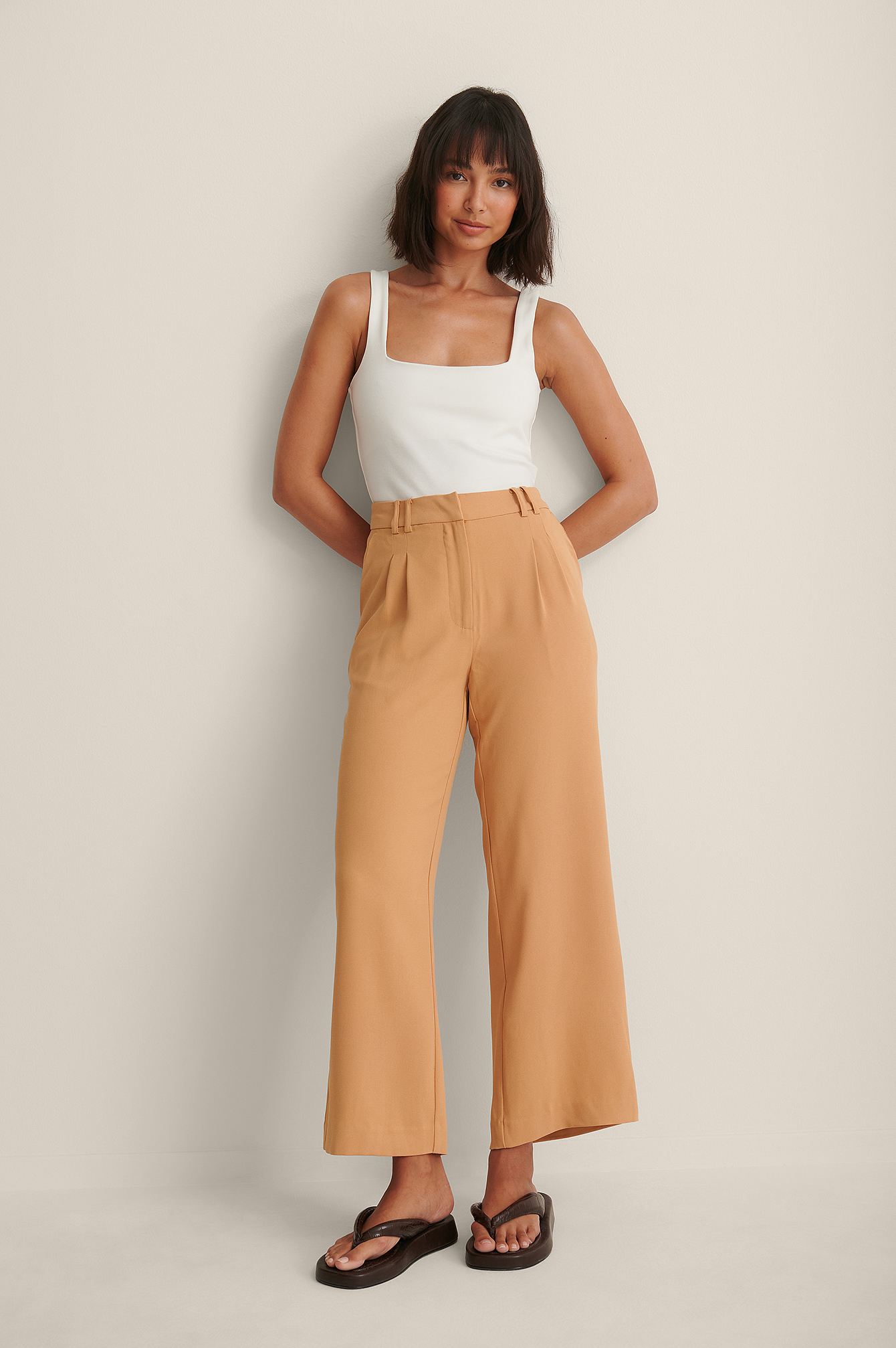Sand Recycled Elastic Waist Loose Fit Pants