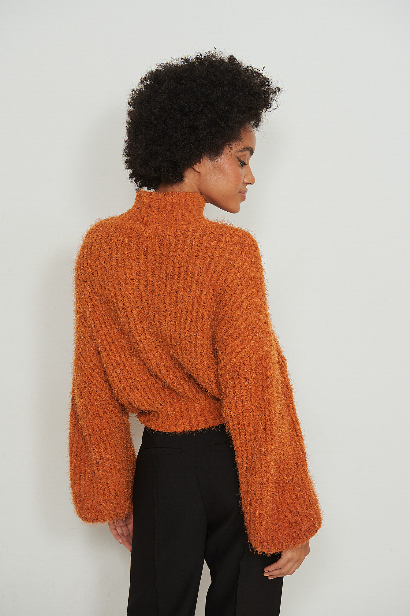 Rust Fluffy Knitted Sweater