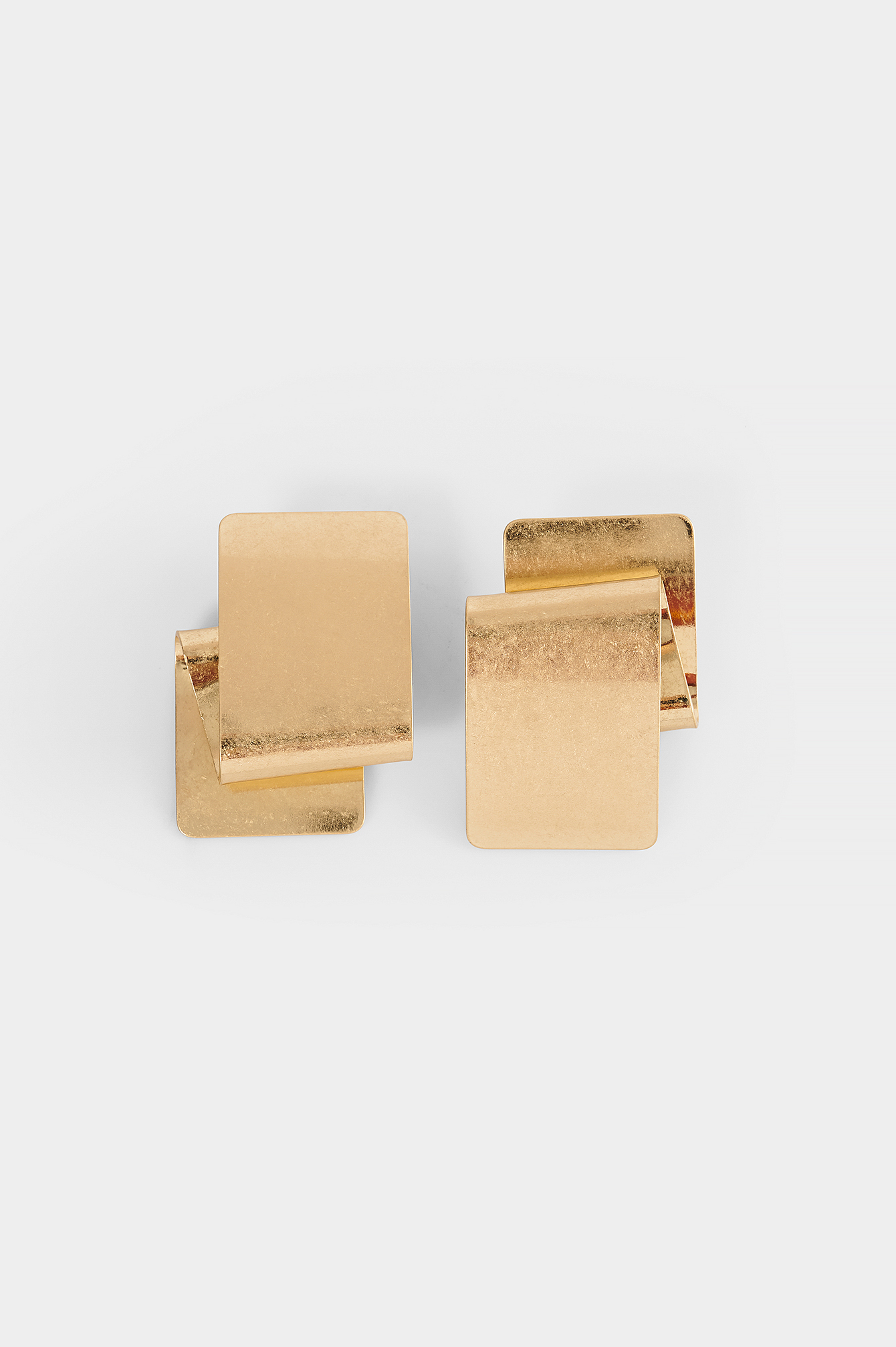 Gold Folded Plate Earrings