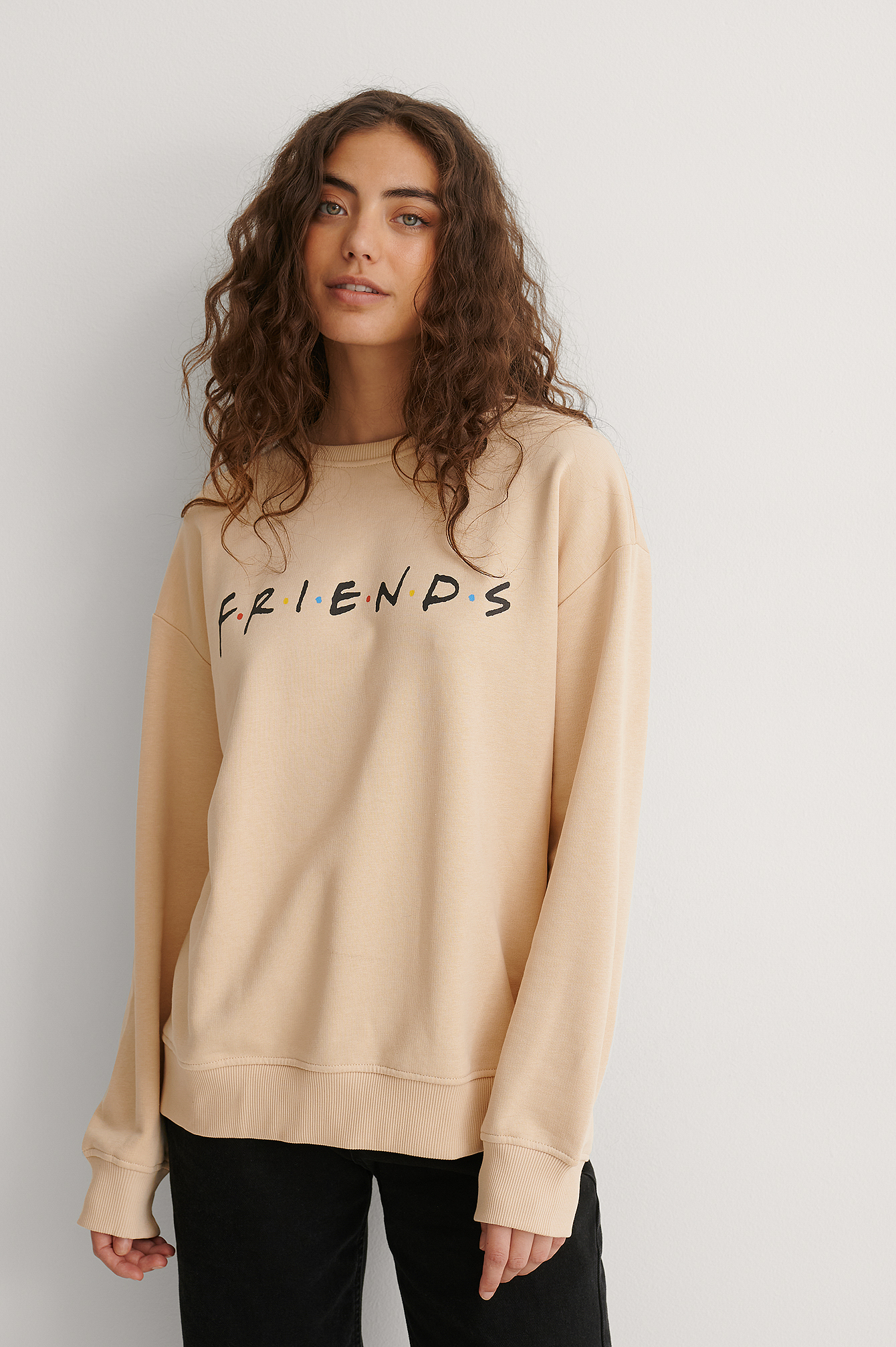 Beige Friends FRIENDS Oversized Printed Sweater