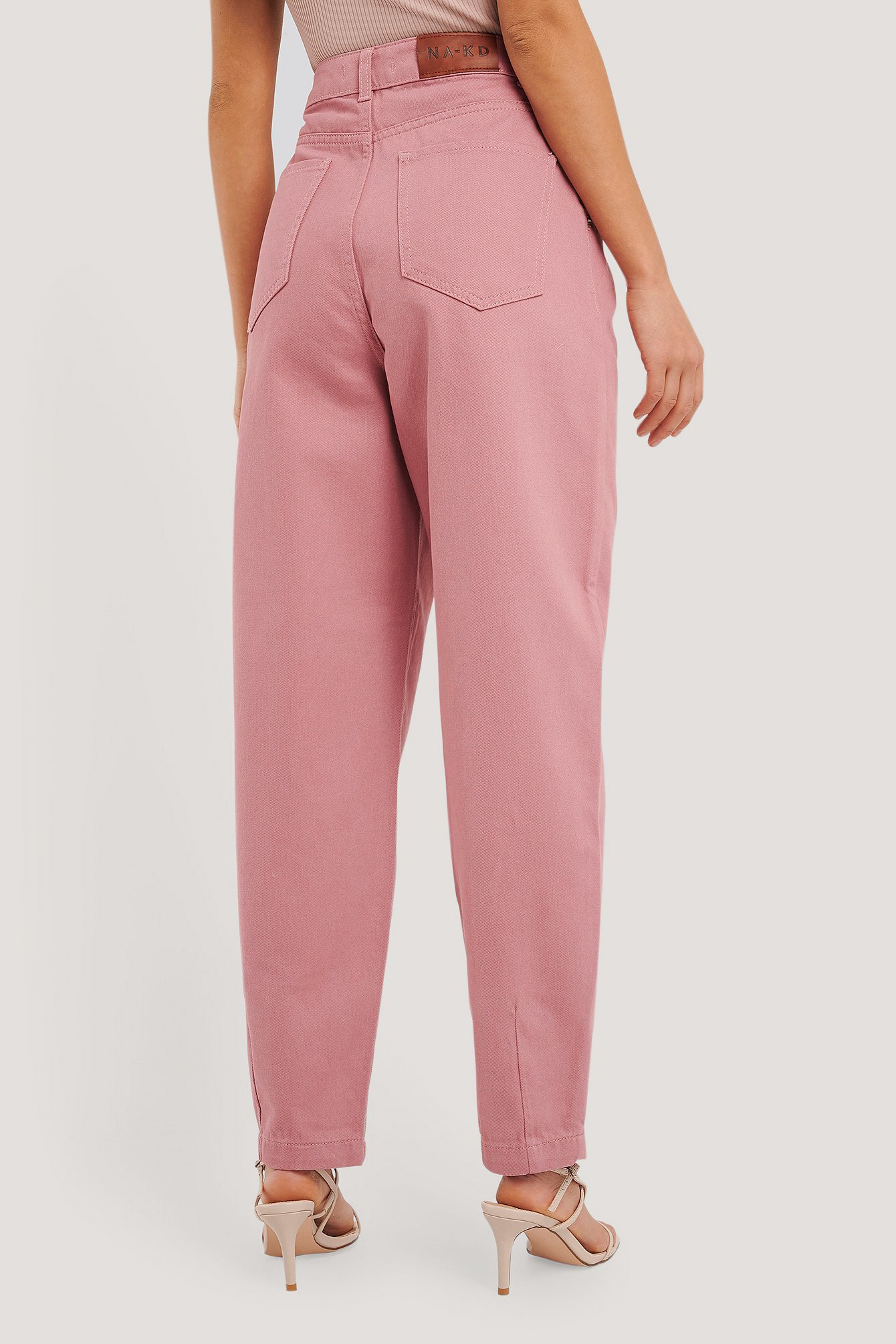 Dusty Rose Front Dart Slouchy Jeans