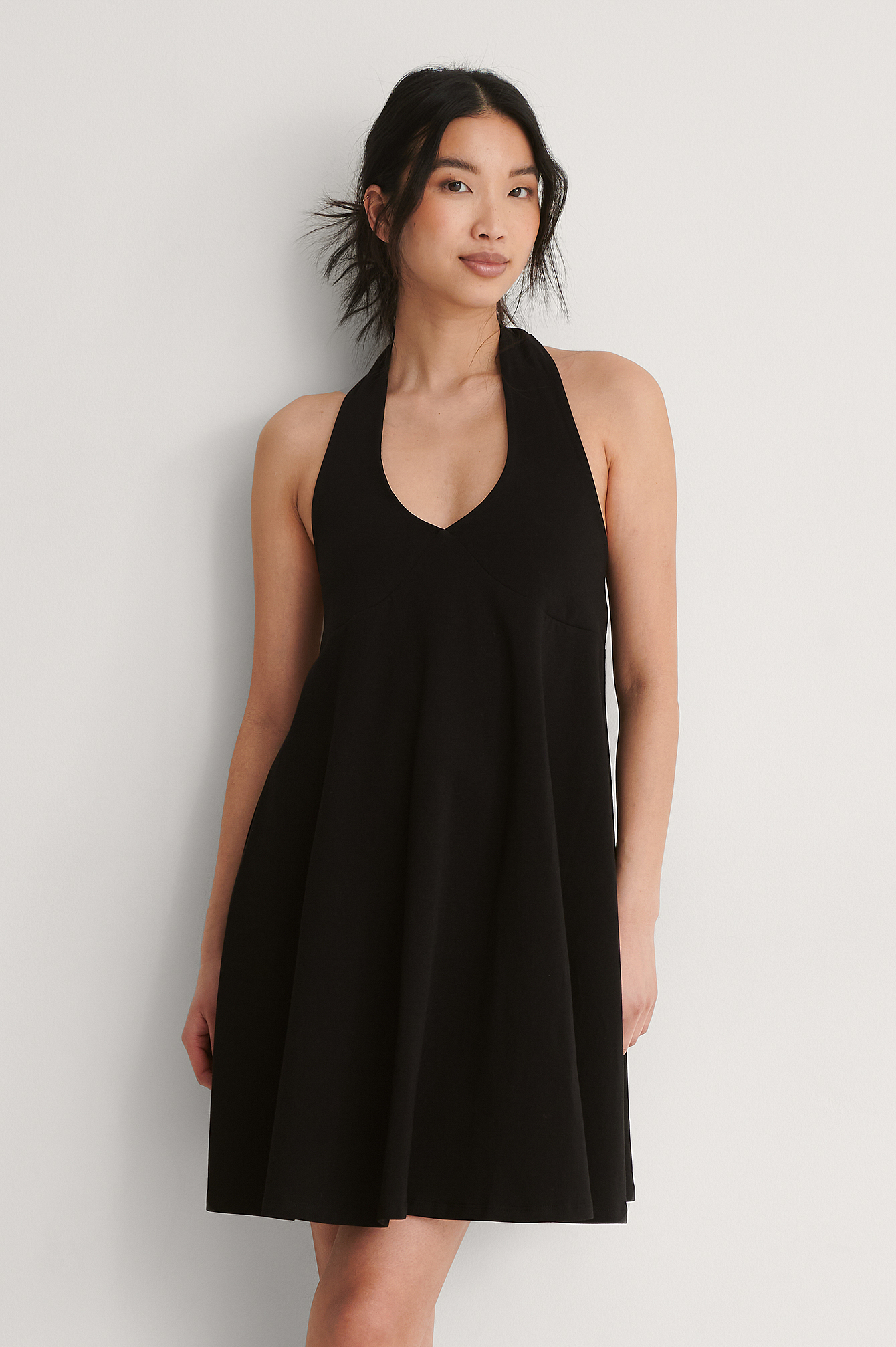 Black Halterneck Jersey Dress