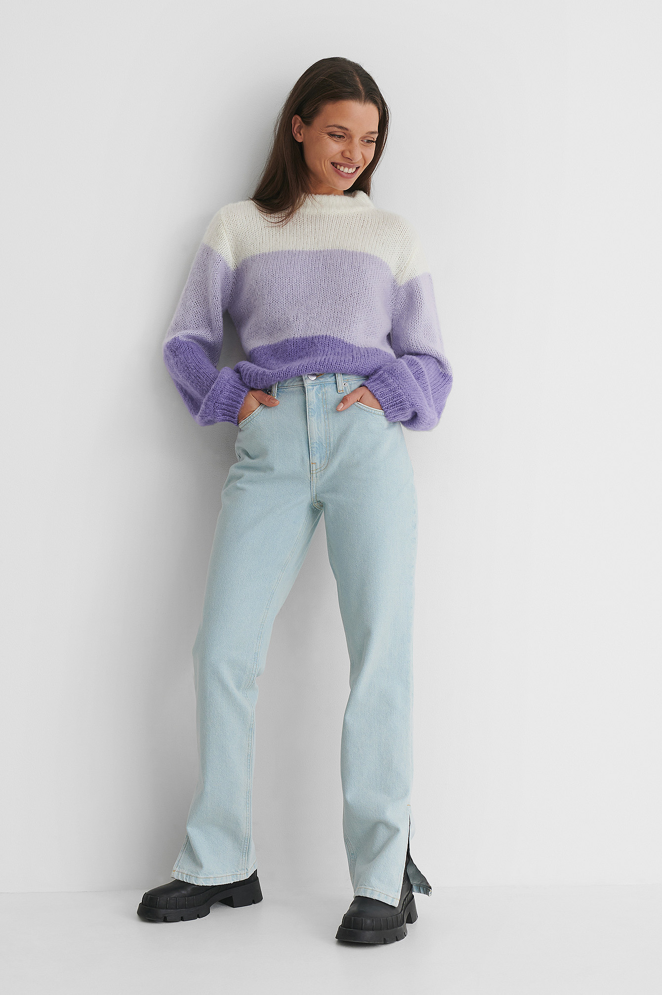 Lilac Heavy Knitted Boxy Sweater
