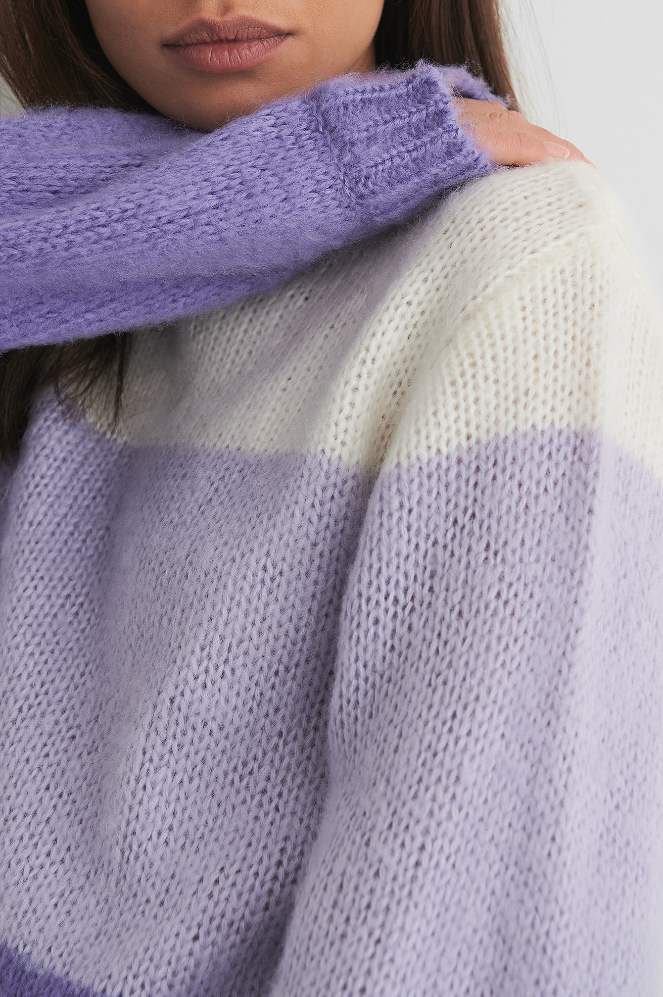 Lilac Heavy Knitted Boxy Sweater