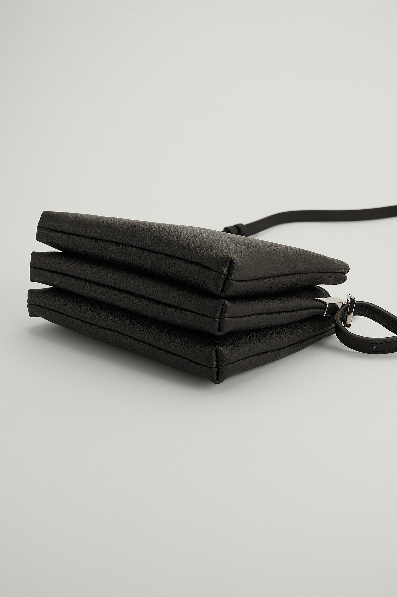Black Leather Compartment Bag