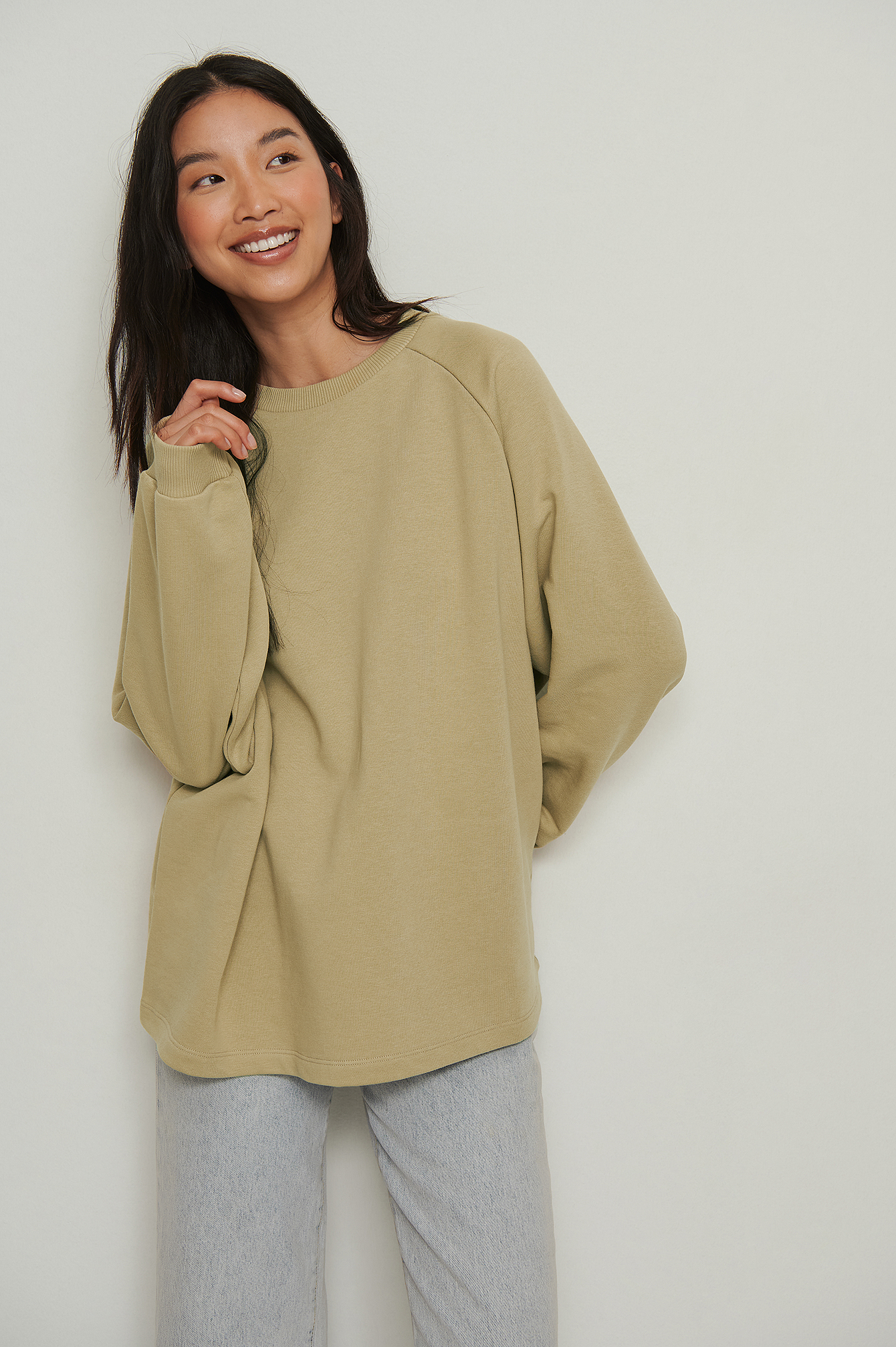 Khaki Long Basic Sweater