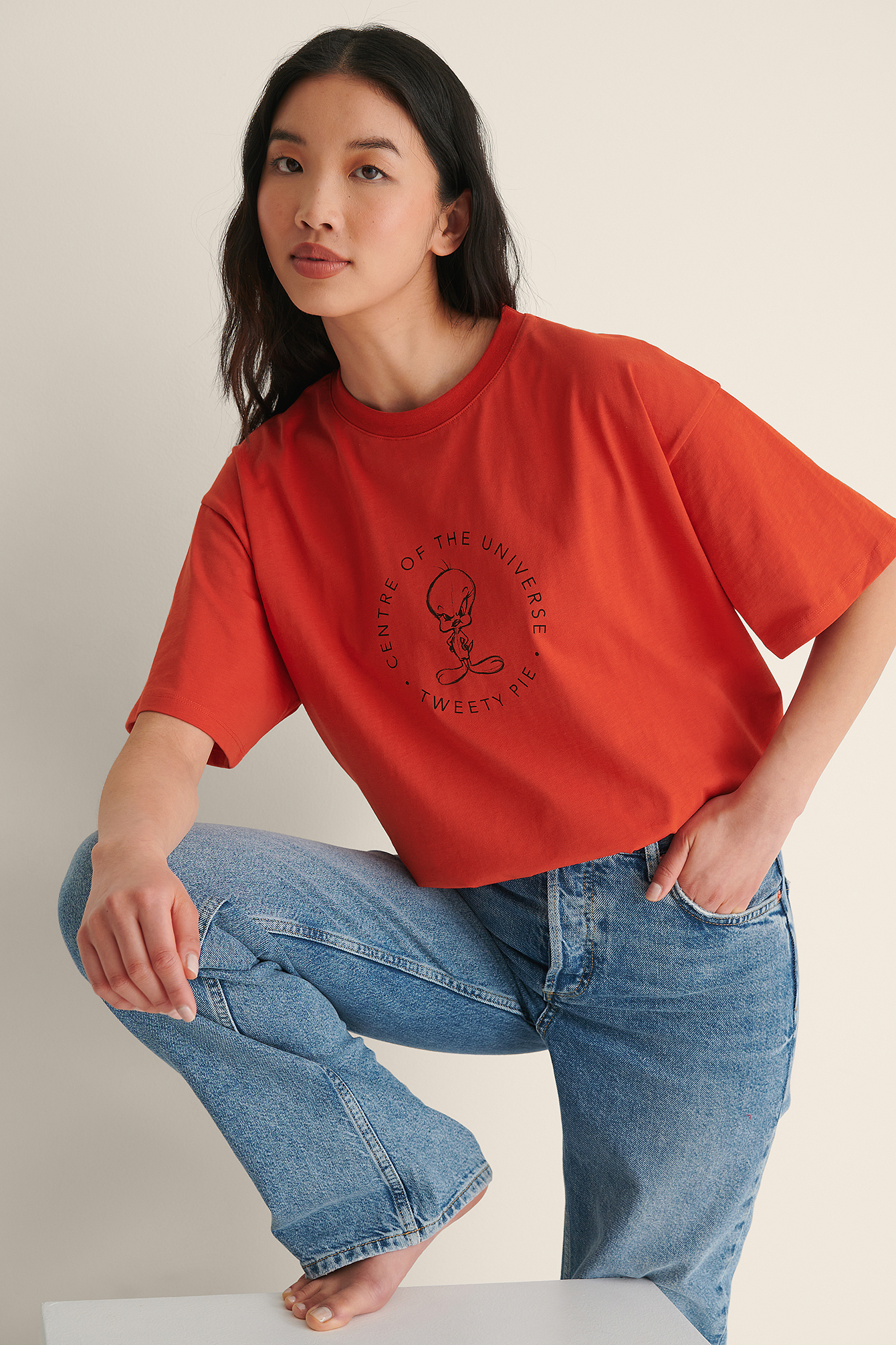 Red Universe Looney Tunes Oversized T-shirt