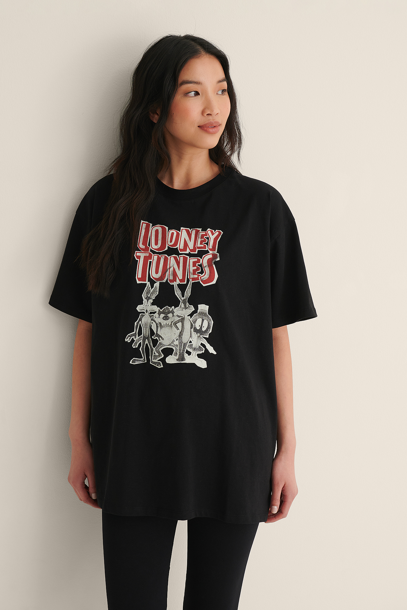 Black Collage Looney Tunes Oversized T-shirt