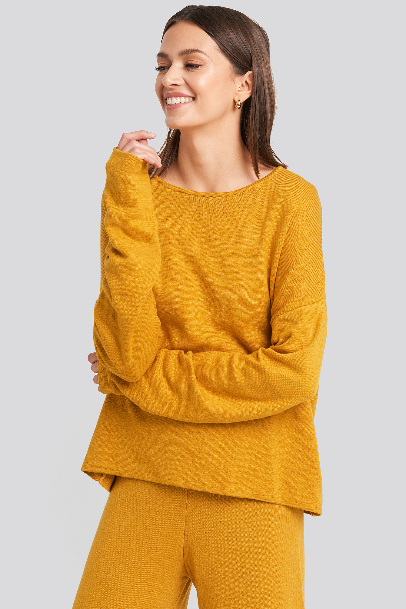 Mustard Lounge Round Neck Sweater