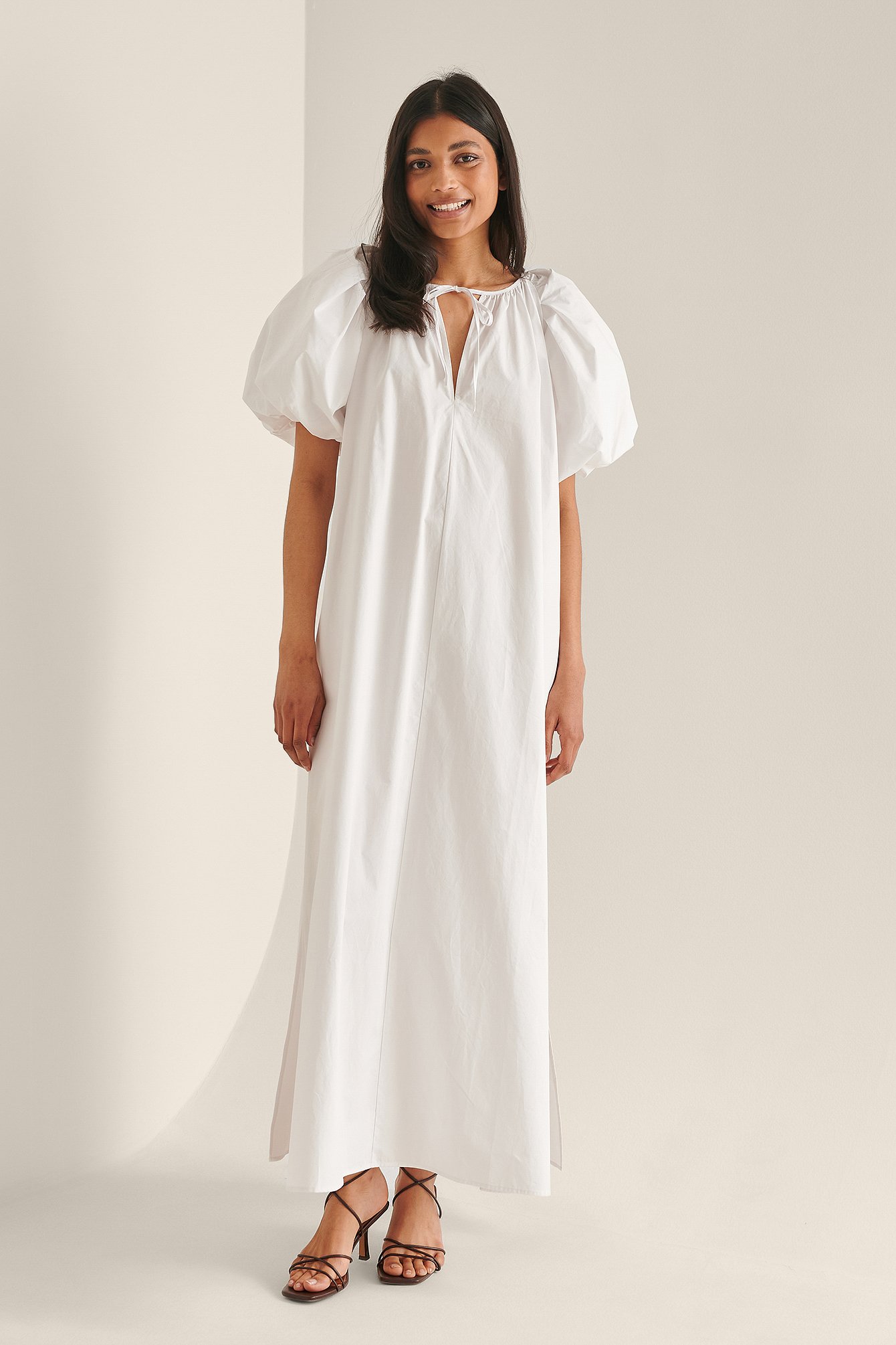 White Organic Maxi Volume Cotton Dress