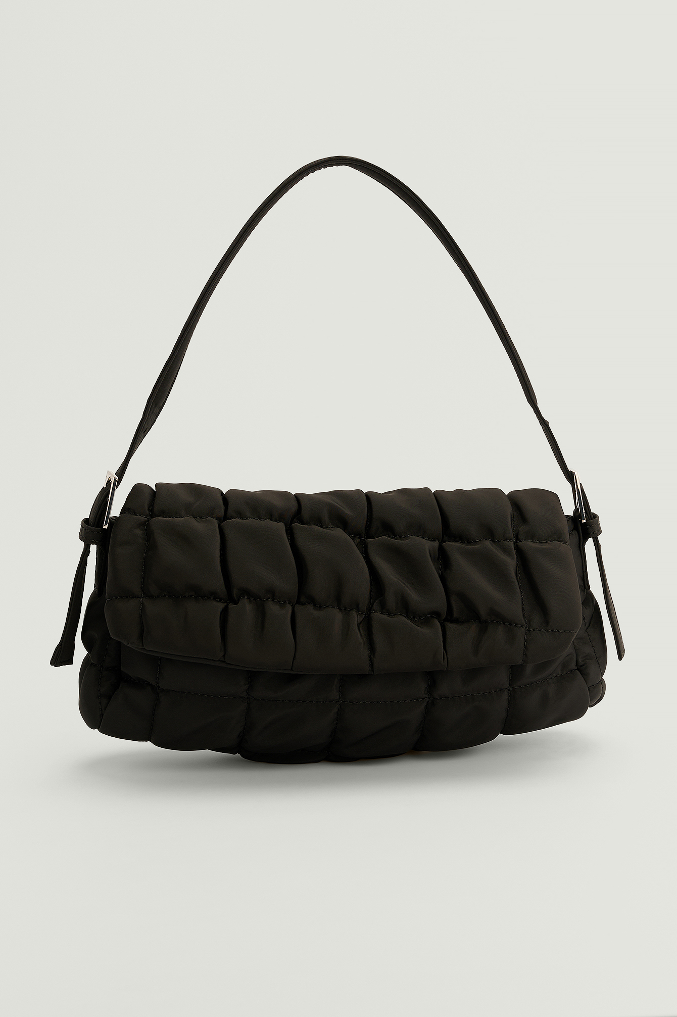 Black Plush Women Baguette Bag