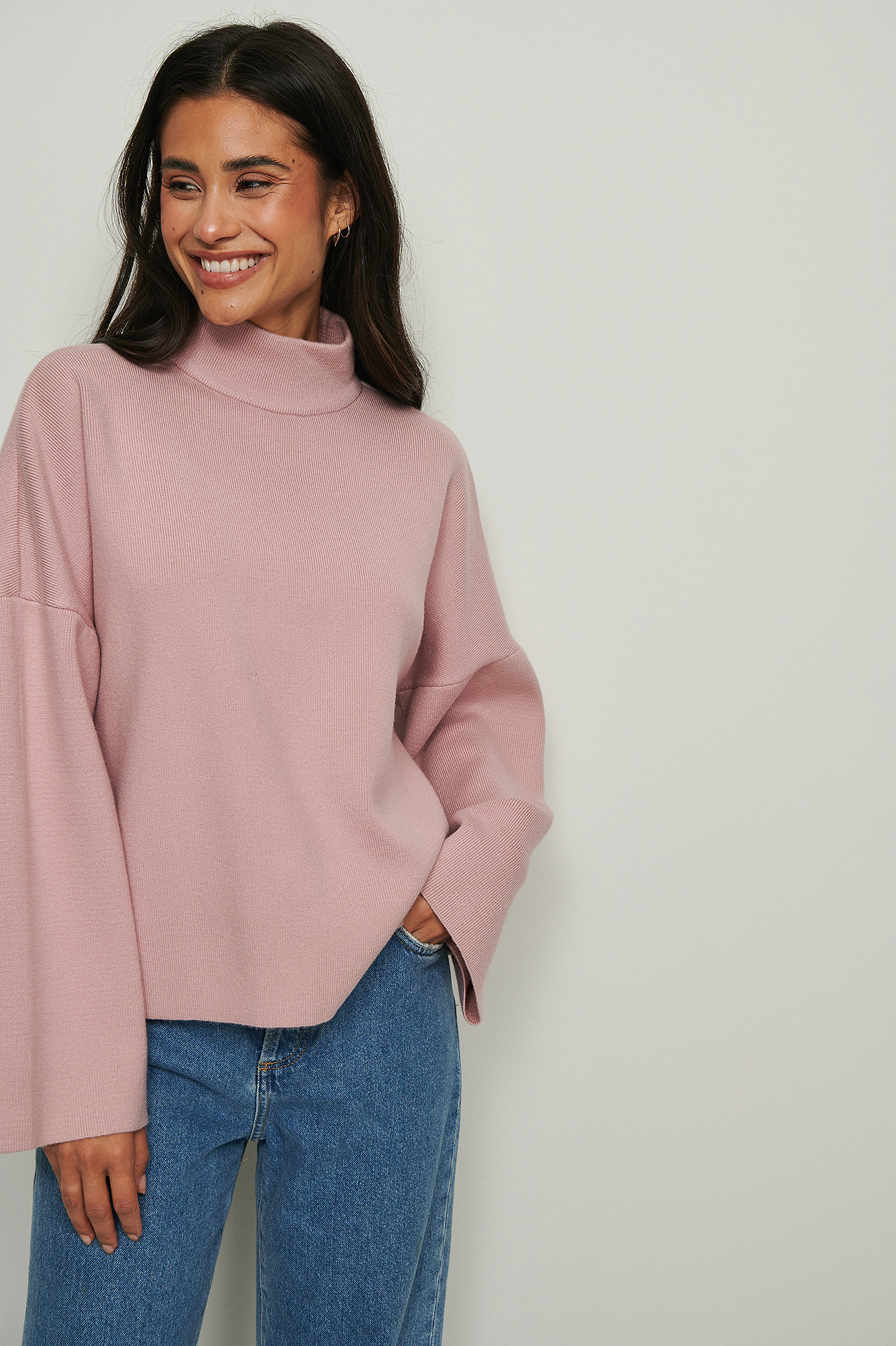 Dusty Dark Pink Open Back Knitted Polo Sweater