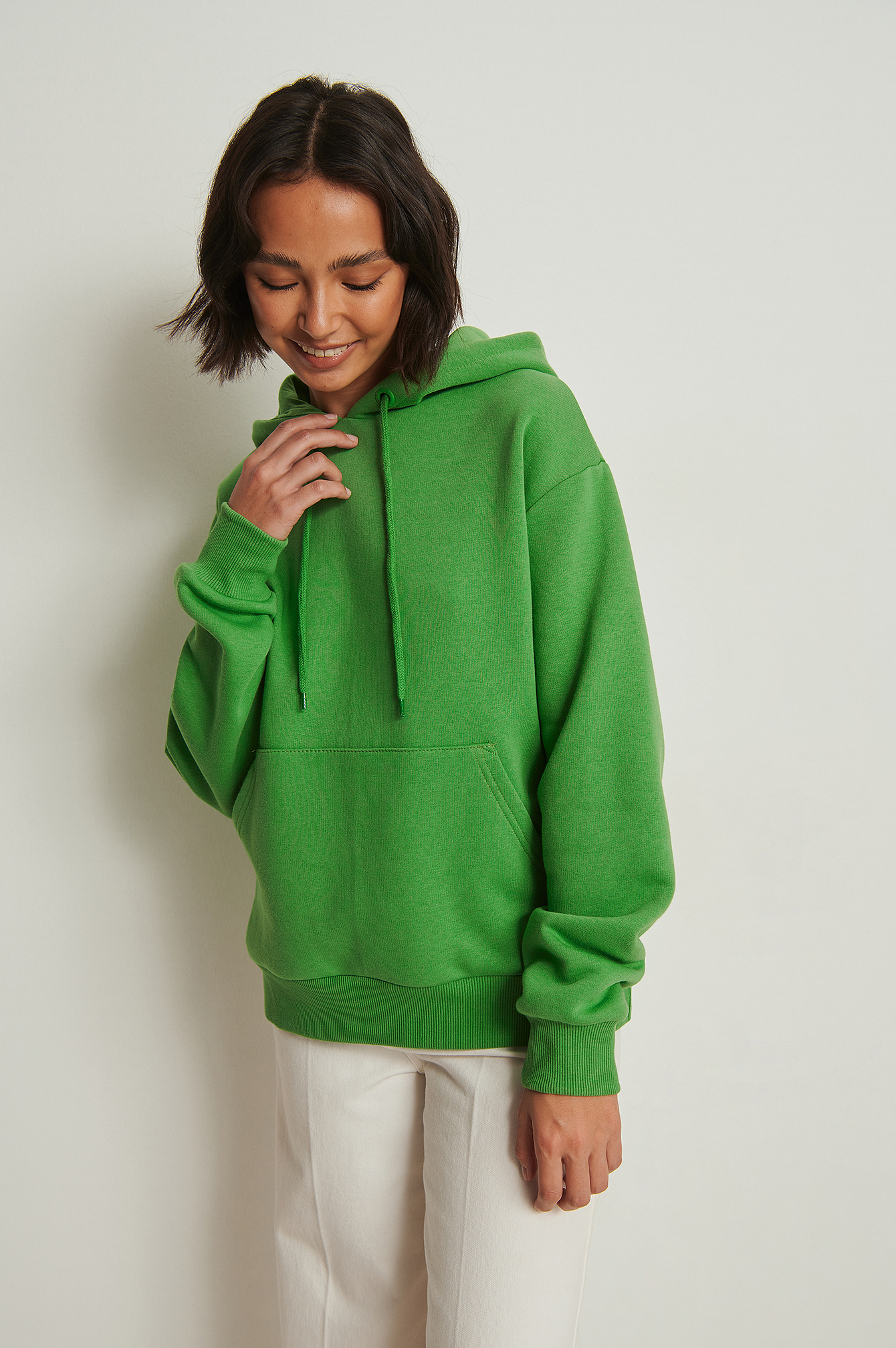 Green Oversized Brushed Hoodie