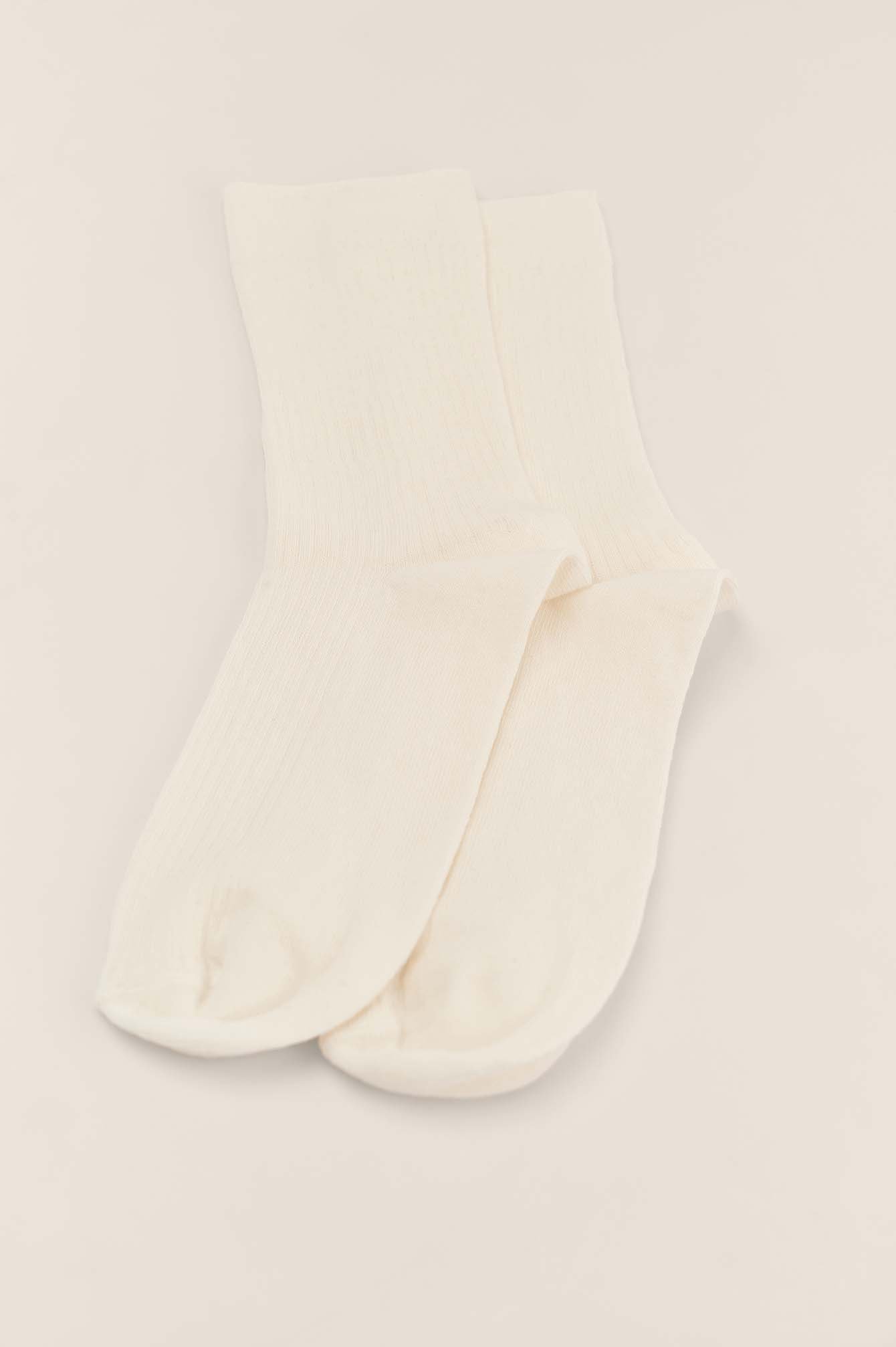 Offwhite Ribbed Cotton Blend Socks 1-pack