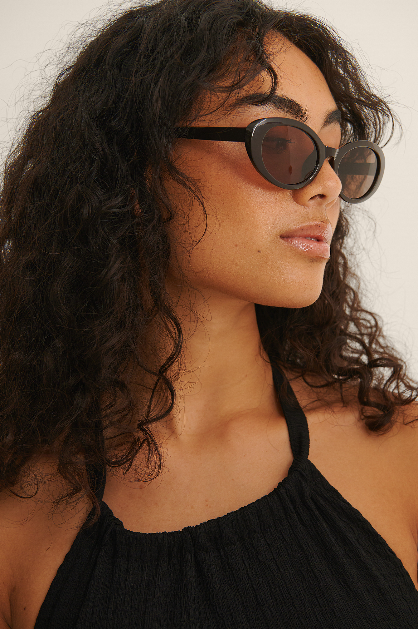 Brown Oval Cateye Sunglasses