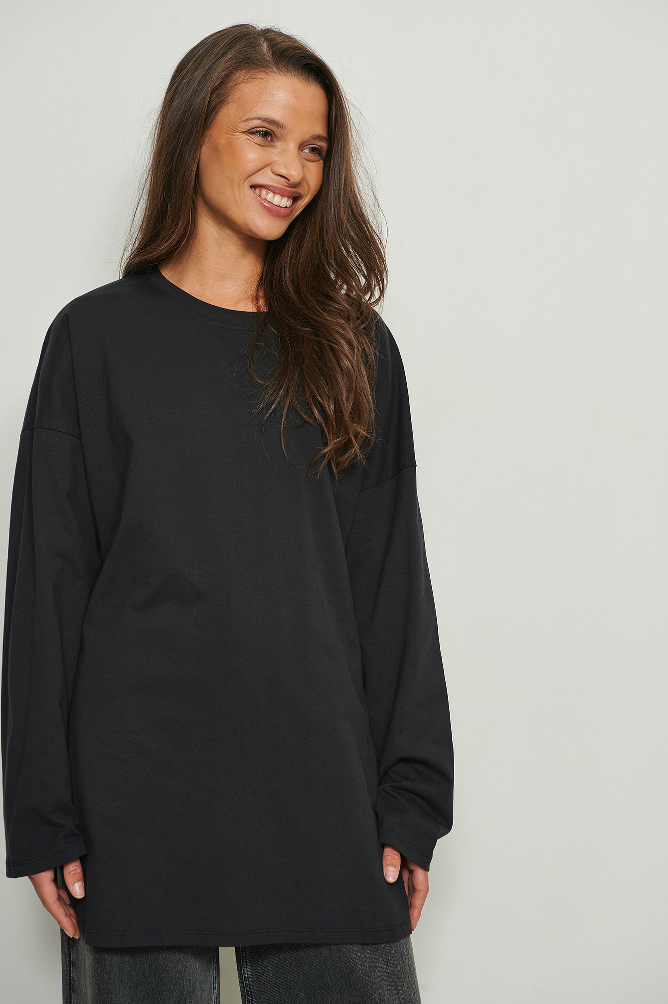 Black Organic Oversized Side Slit T-shirt