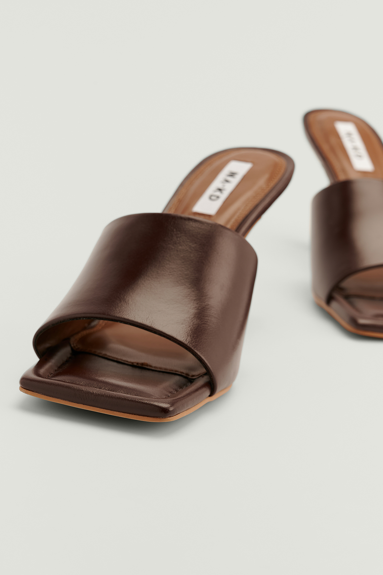 Chocolate Padded Sole Stiletto Mules