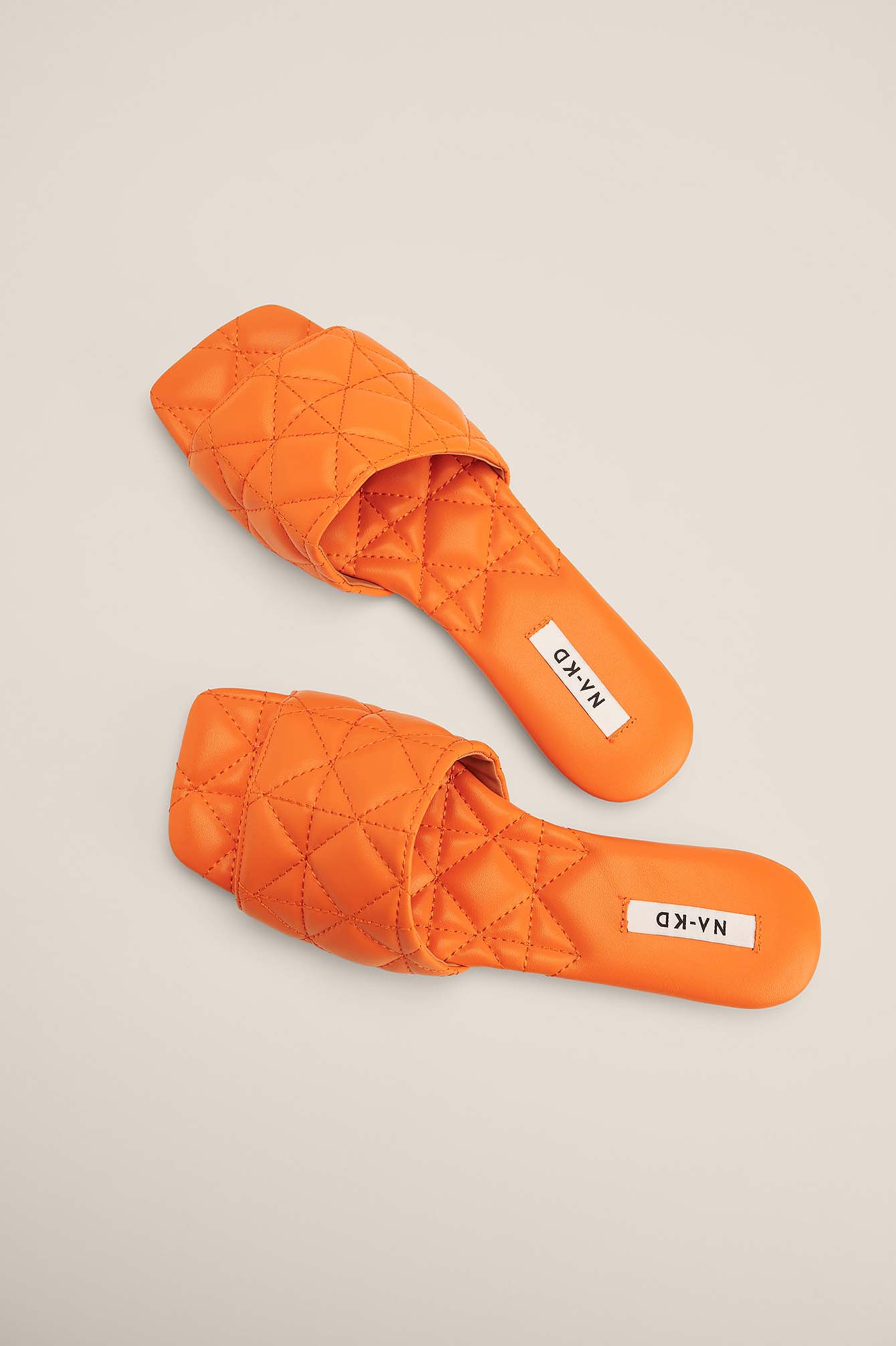 Orange Quilted Slippers