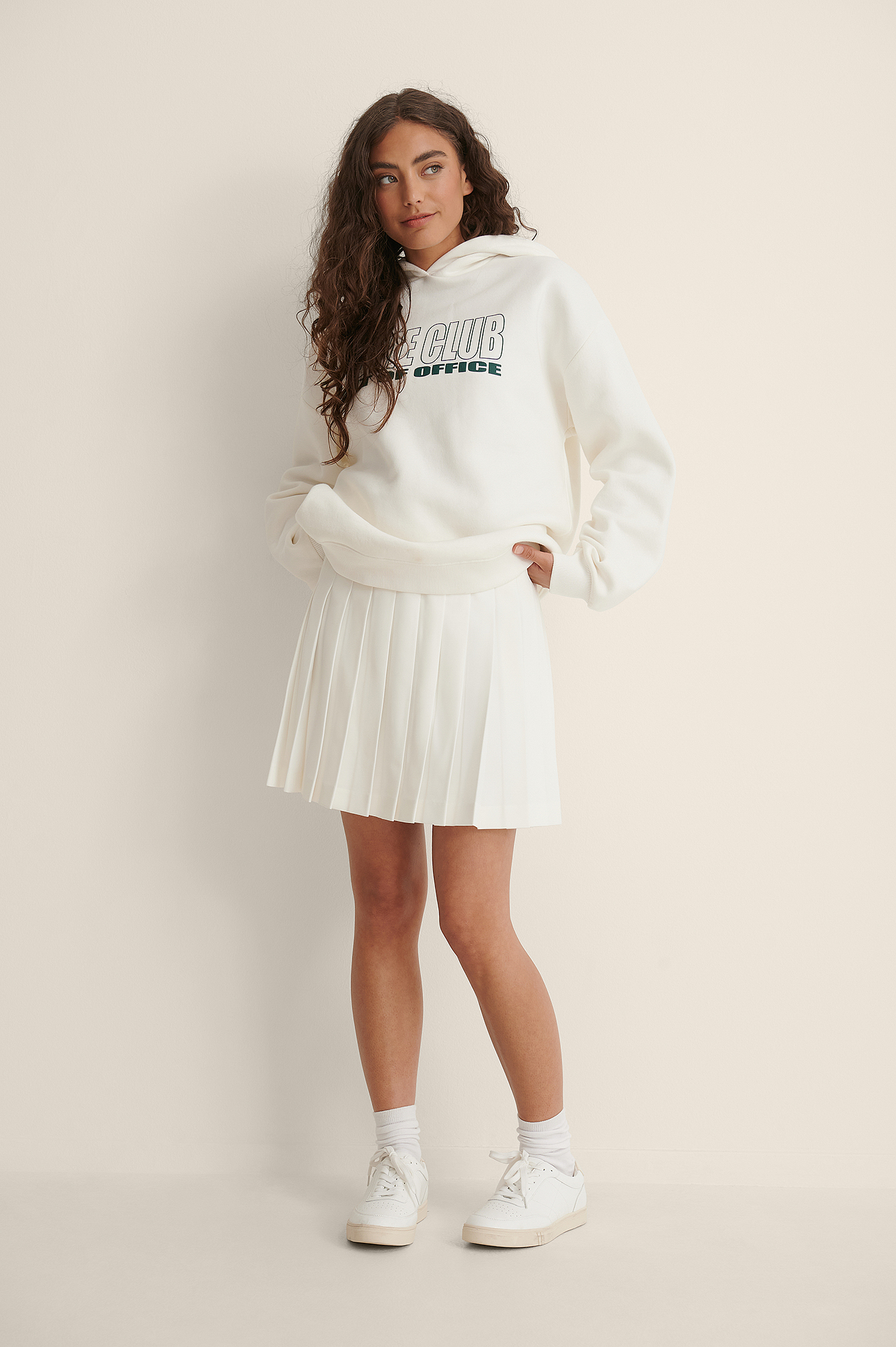 White Recycled Mini Pleated Tennis Skirt