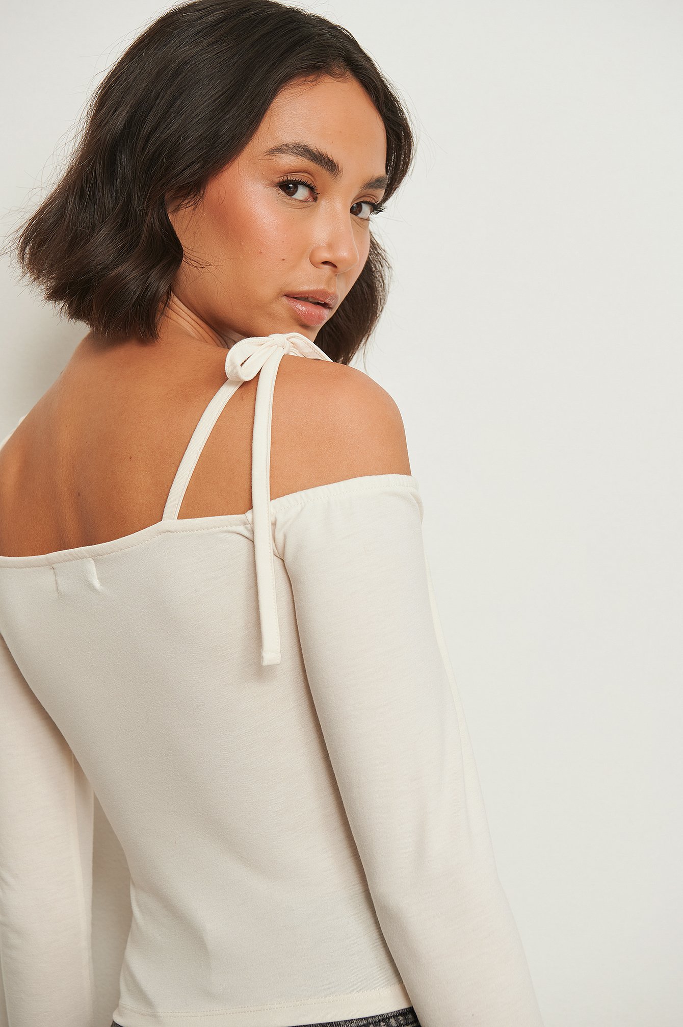 Gardenia Recycled Off Shoulder Bow Detail Top