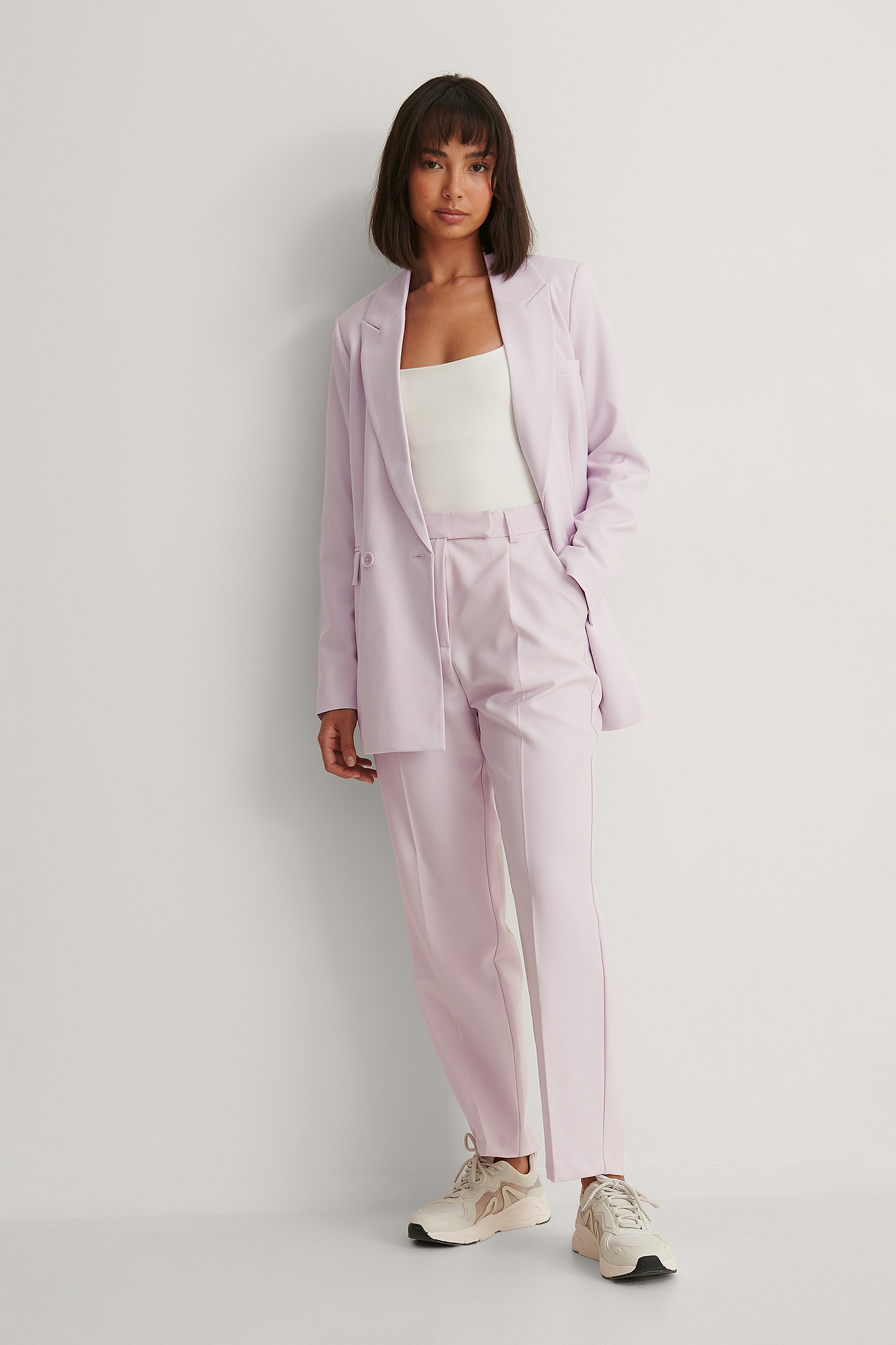 Lilac Recycled Cropped Suit Pants