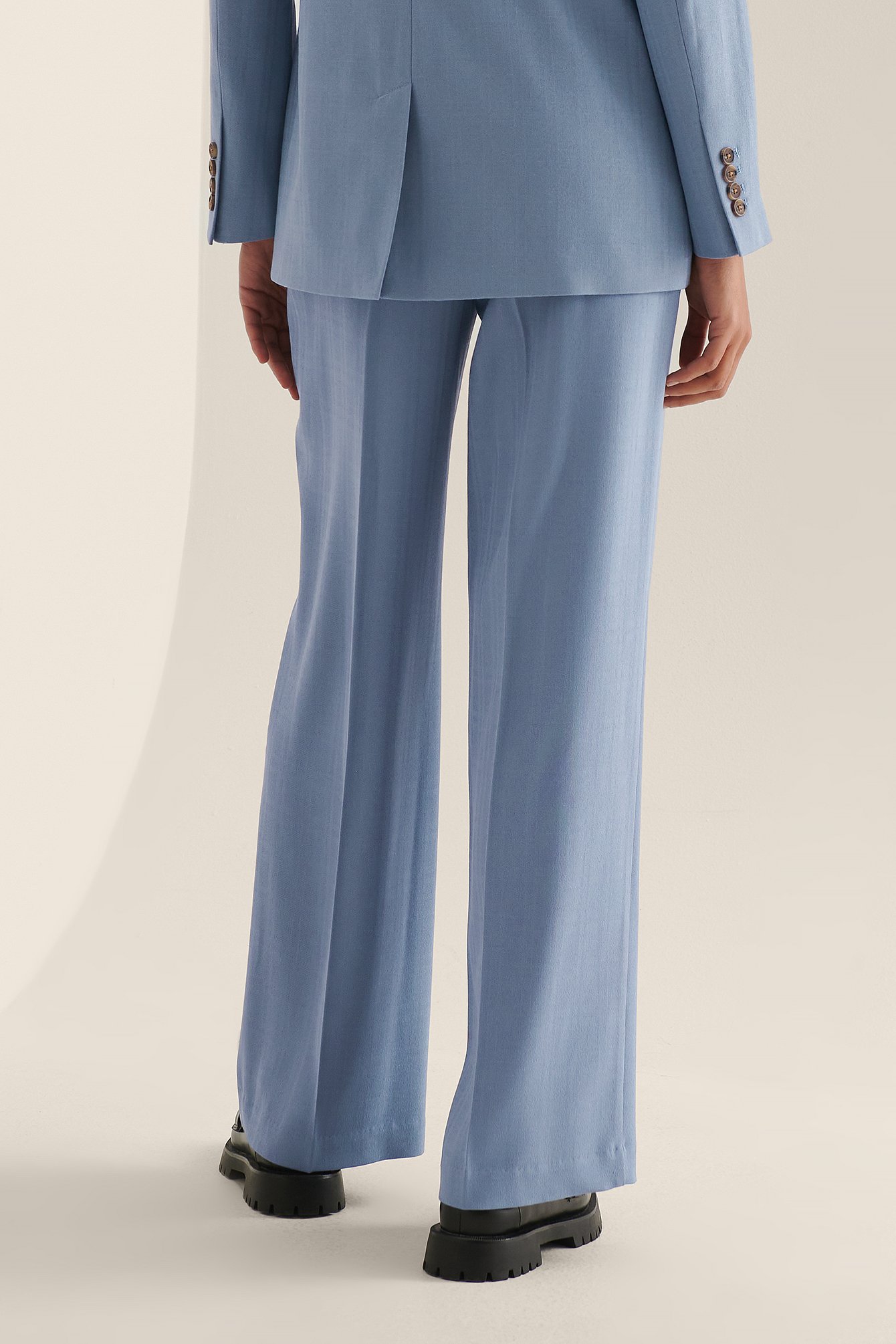 Dusty Blue Recycled Wide Leg Pants