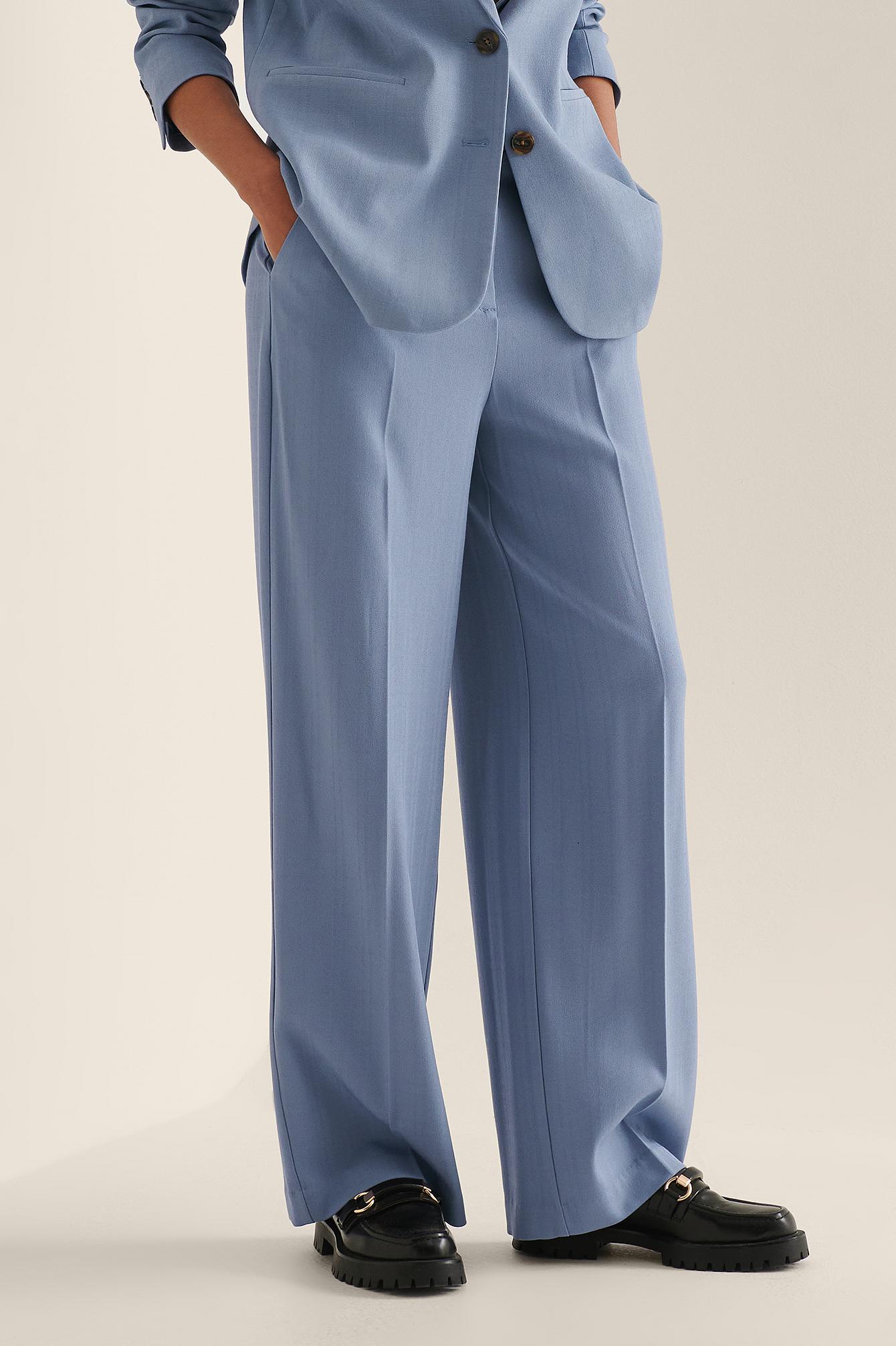 Dusty Blue Recycled Wide Leg Pants