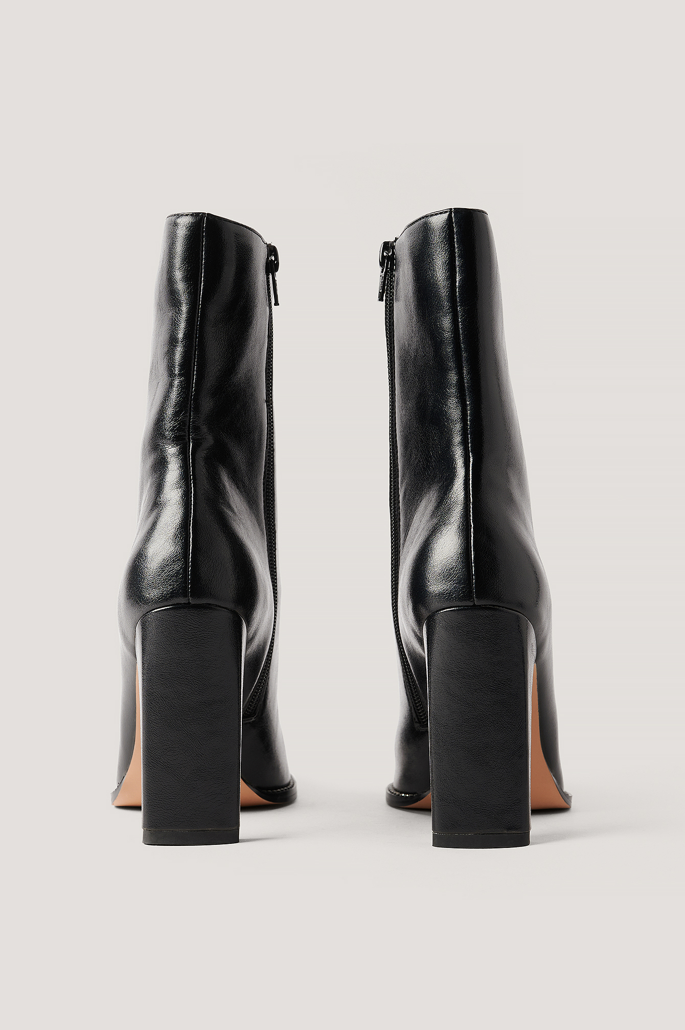 Black Rhinestone Detailed High Heel Boots