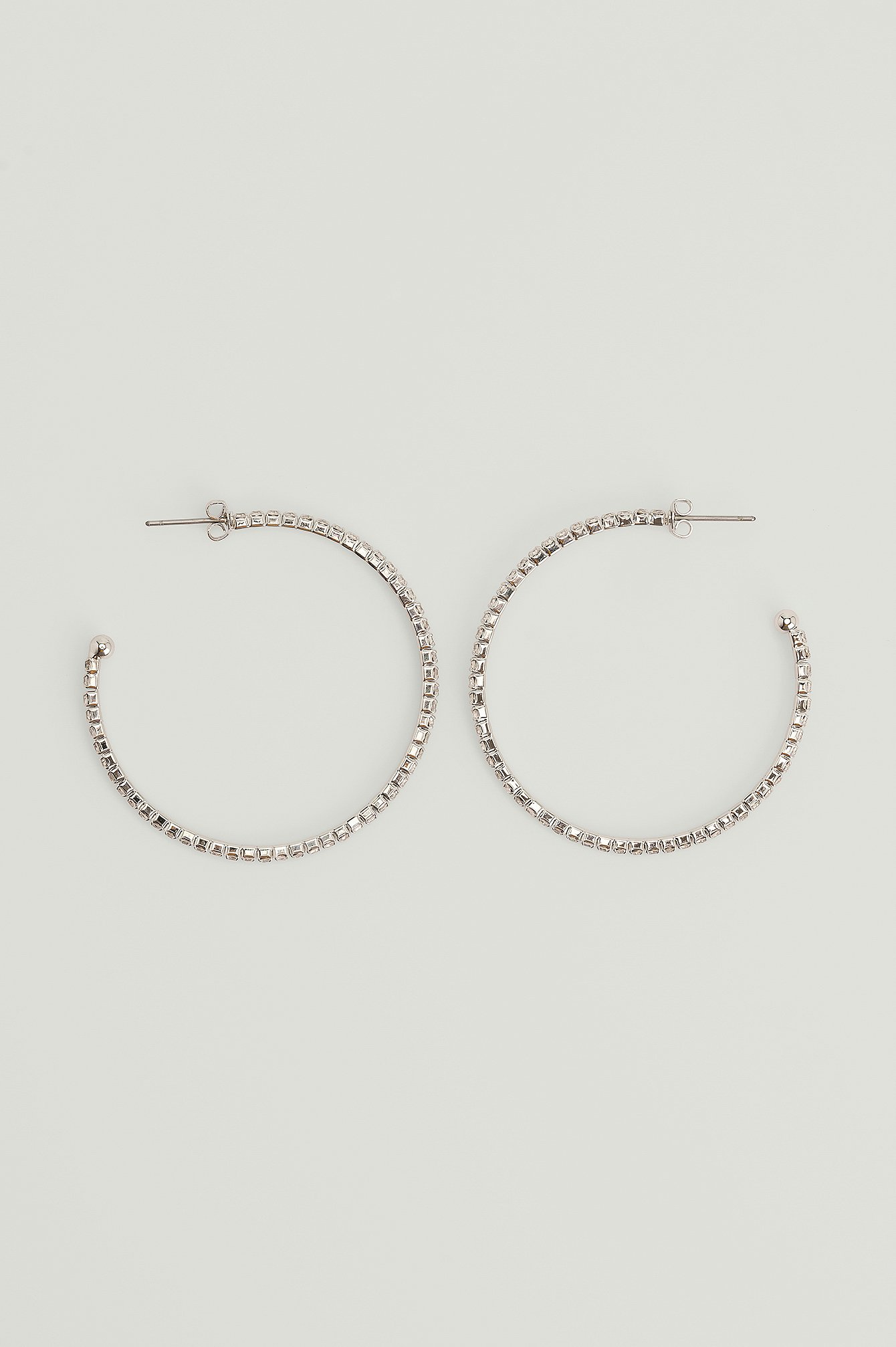 Silver Small Strass Hoops