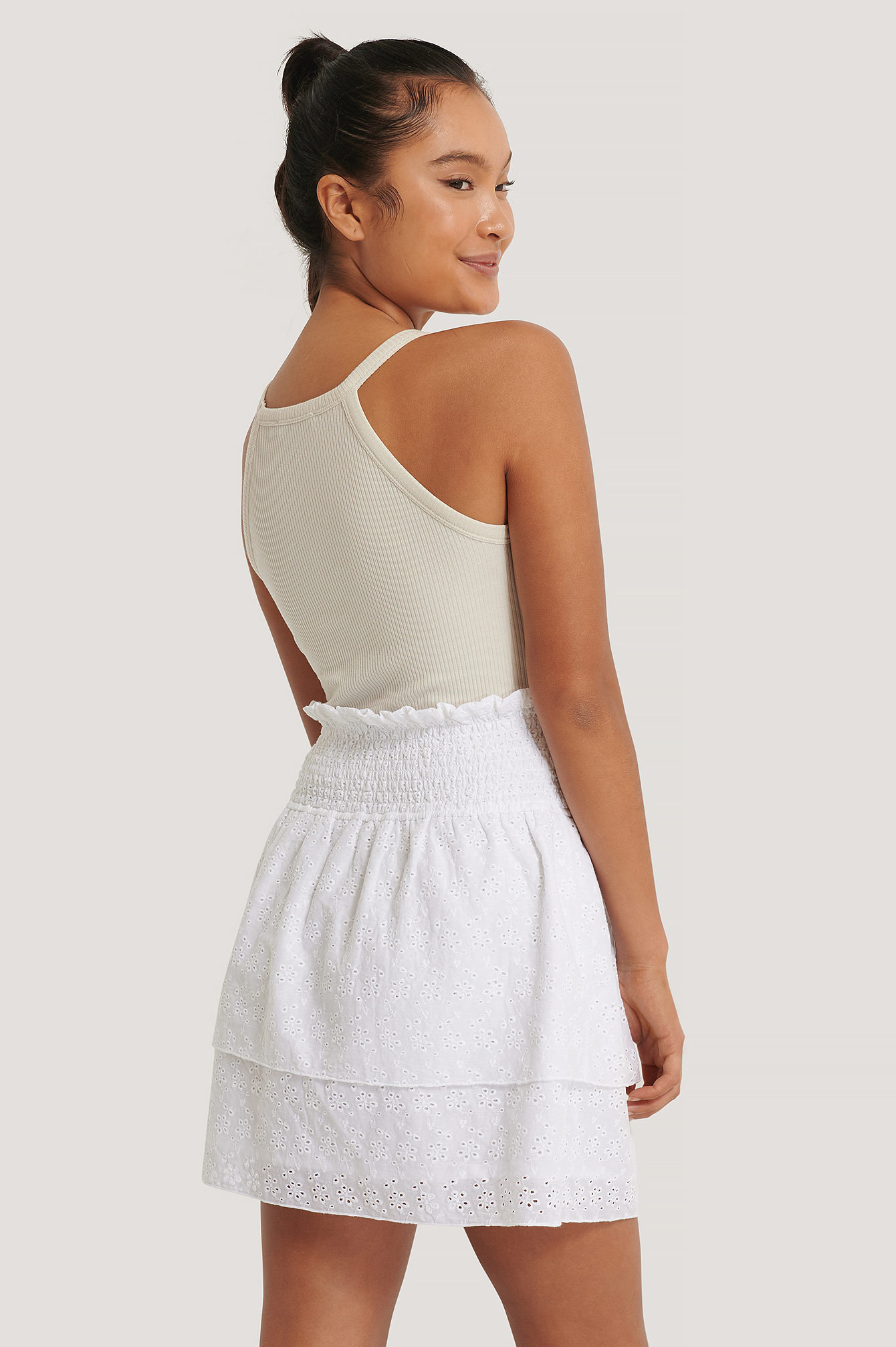 White Smocked Anglaies Skirt