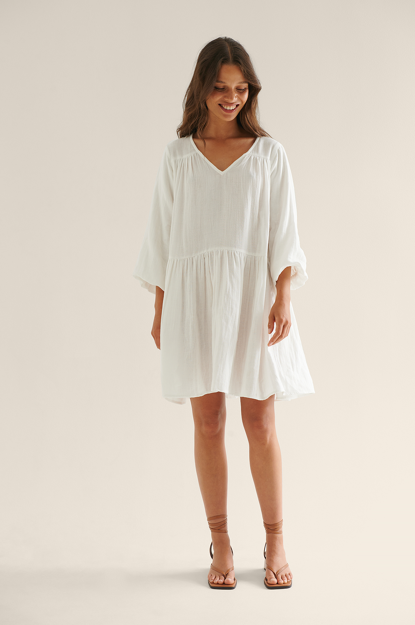 White Organic Soft Cotton Mini Dress