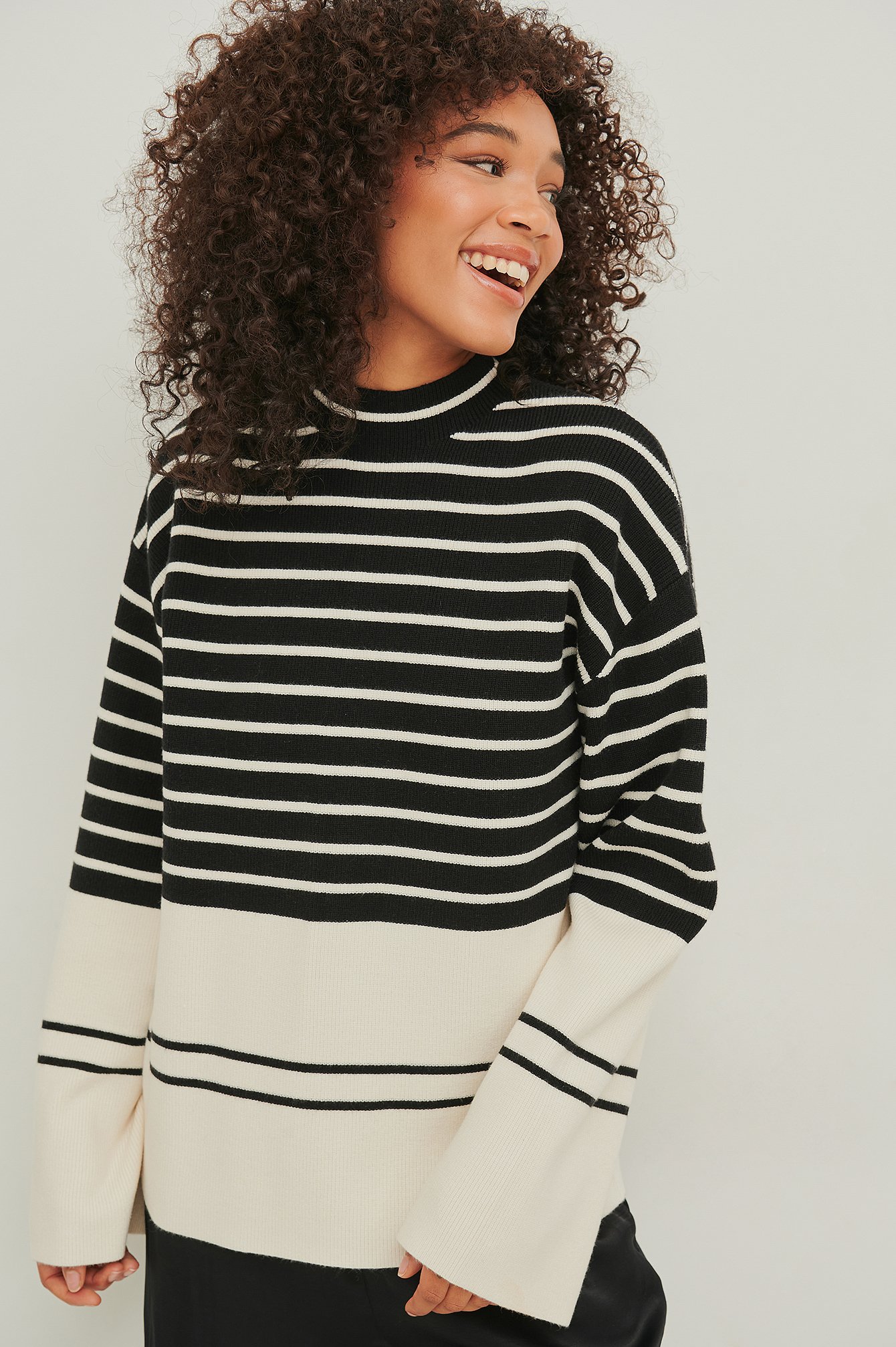 Black Stripe Striped Jacquard Sweater
