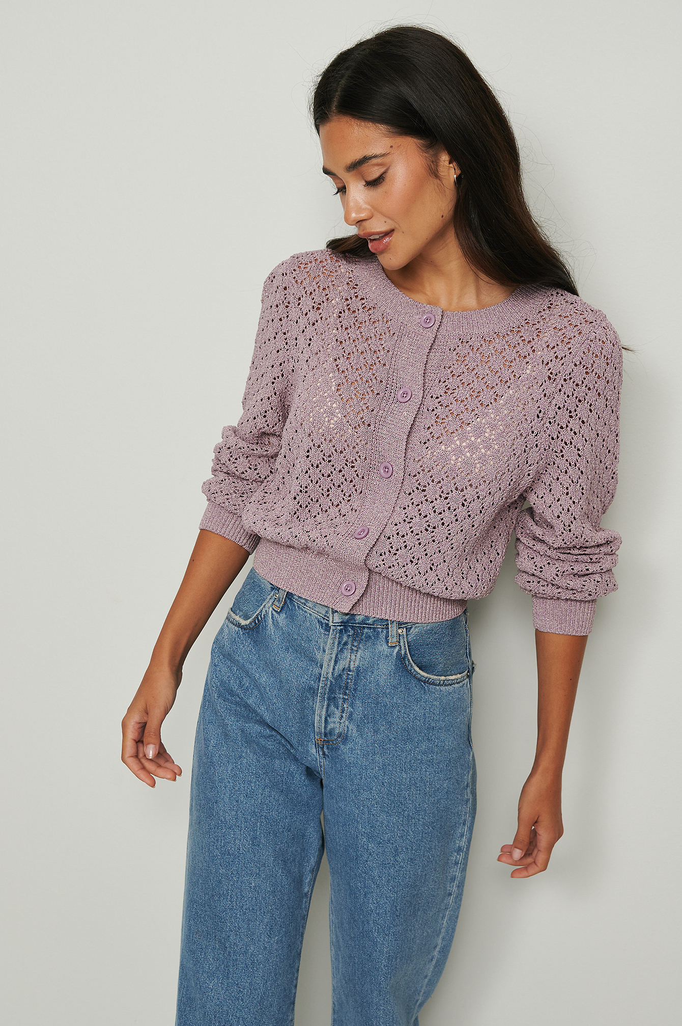 Grape Structure Knitted Cardigan