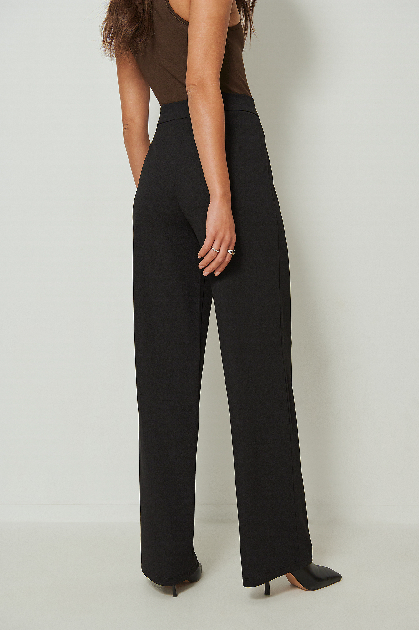 Black Tapered Jersey Suit Pants