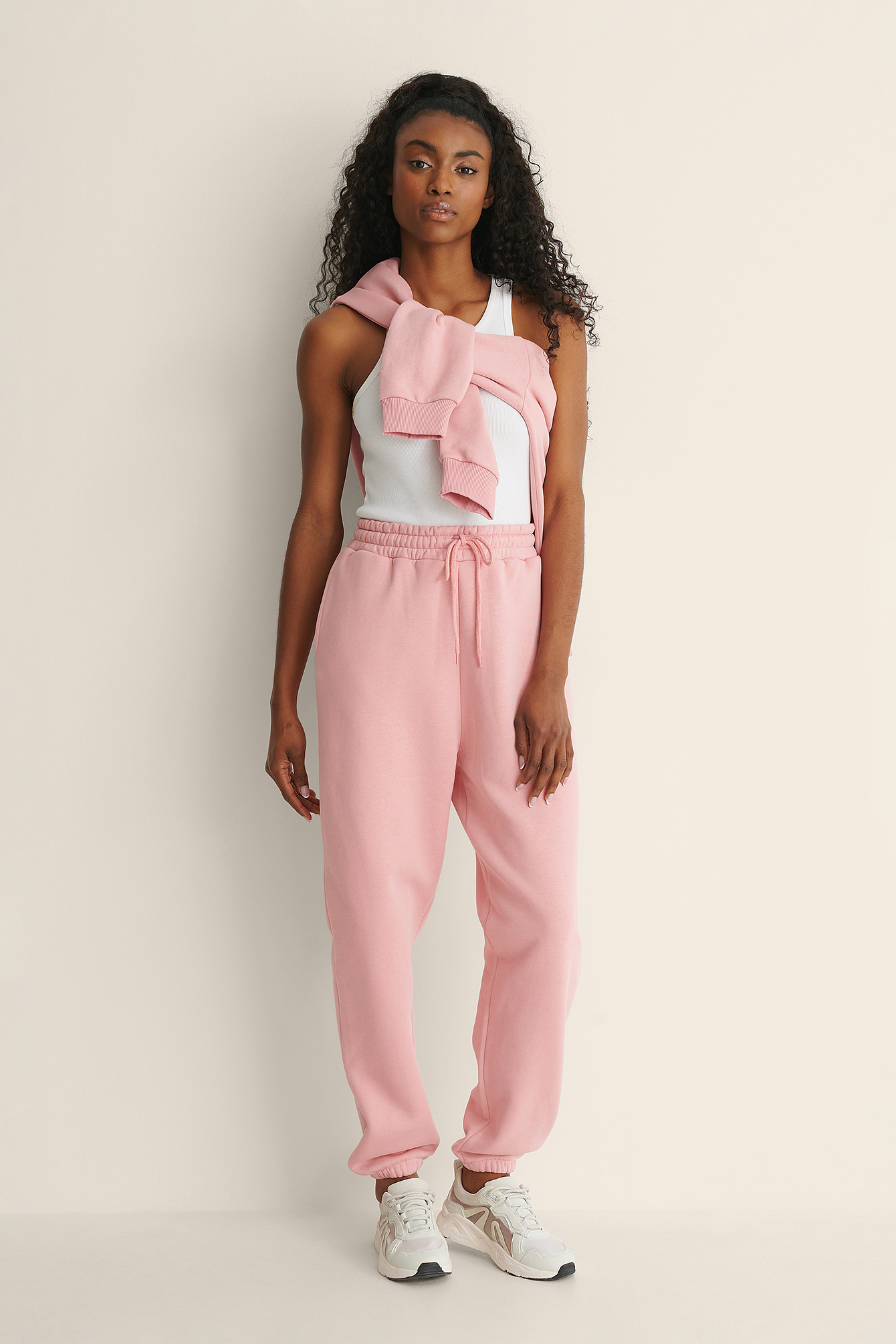 Pink Tapered Sweatpants