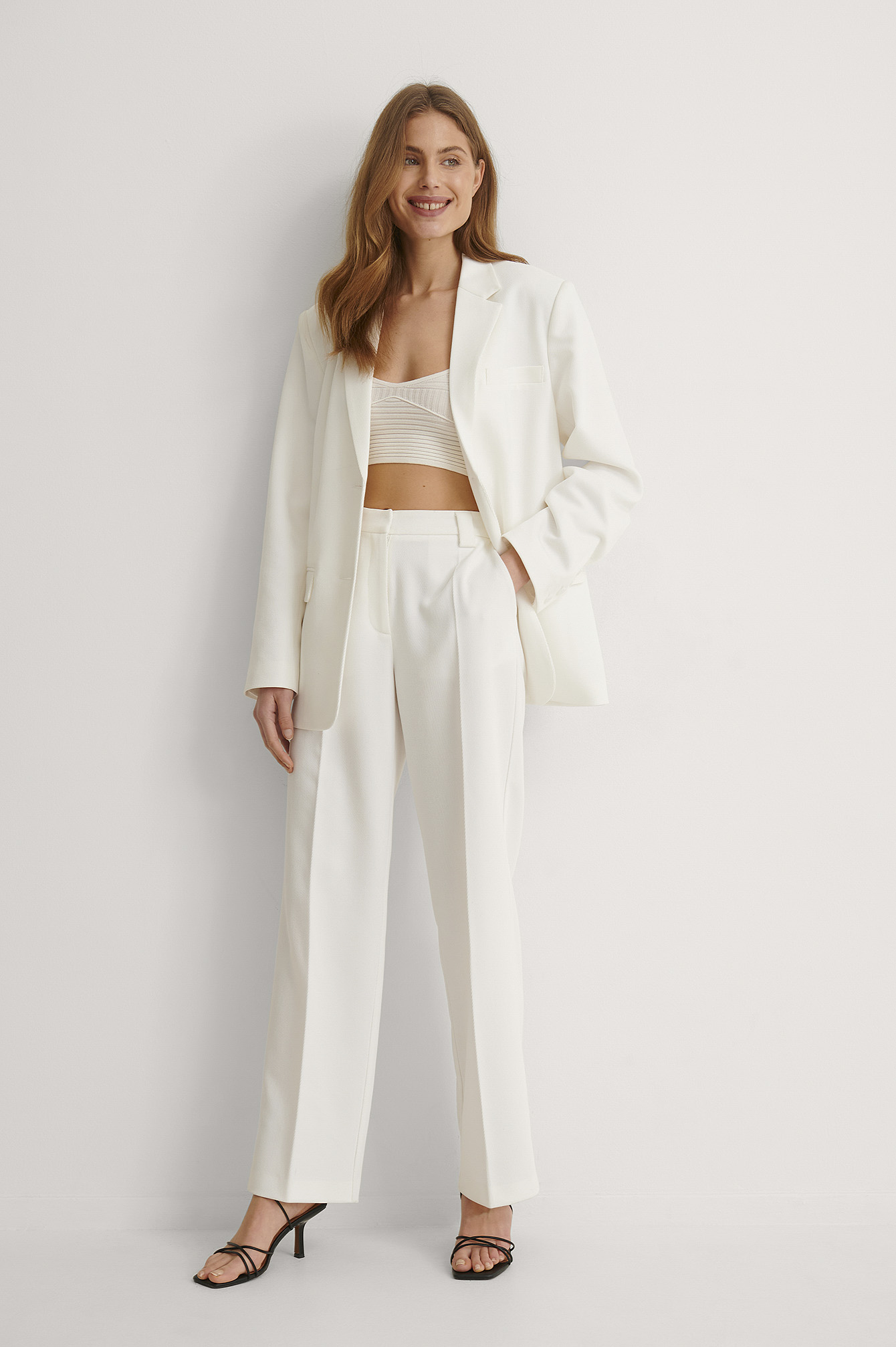 White Twill Suit Pants