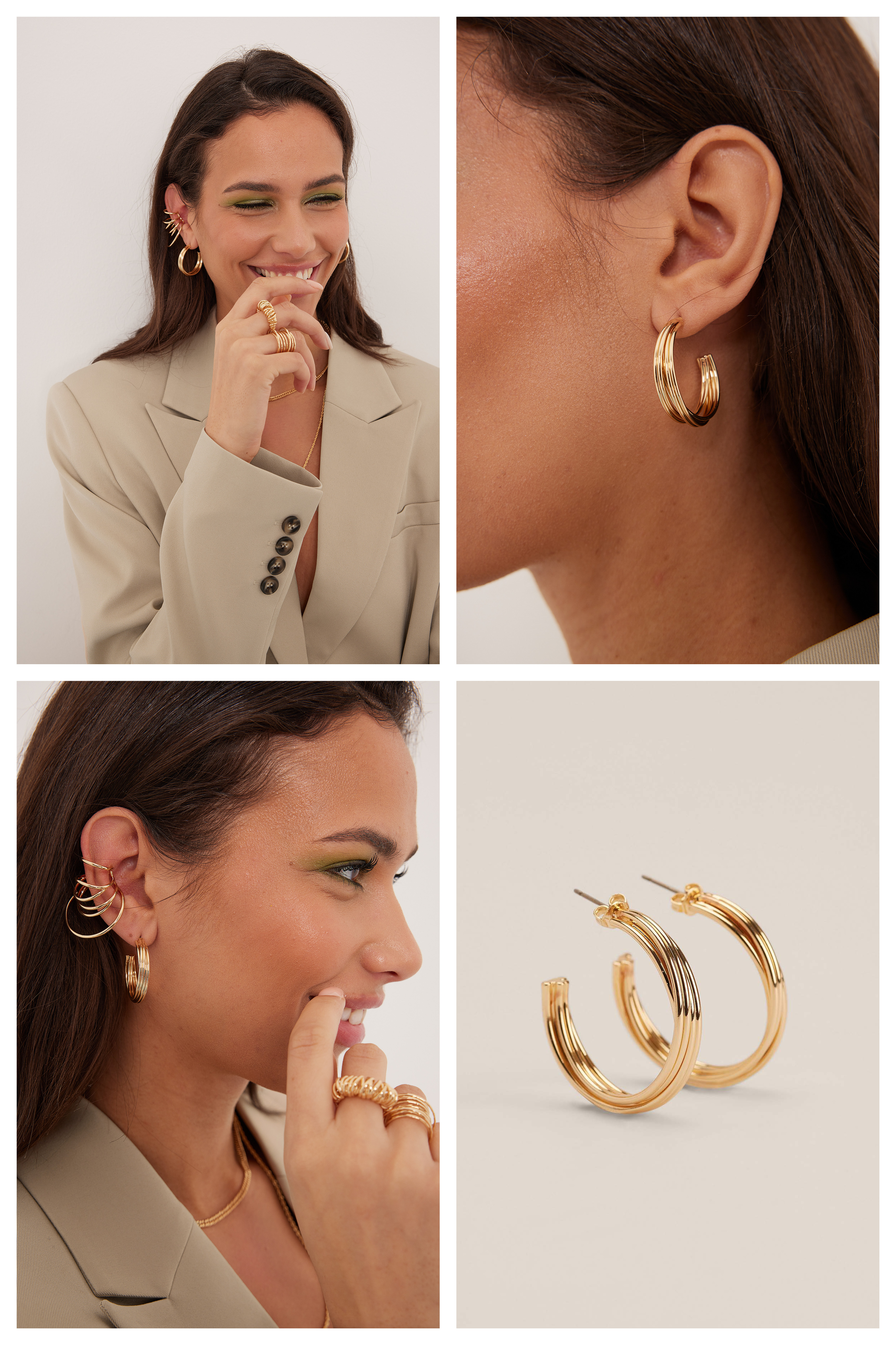 Gold Recycled Wired Earring Hoops